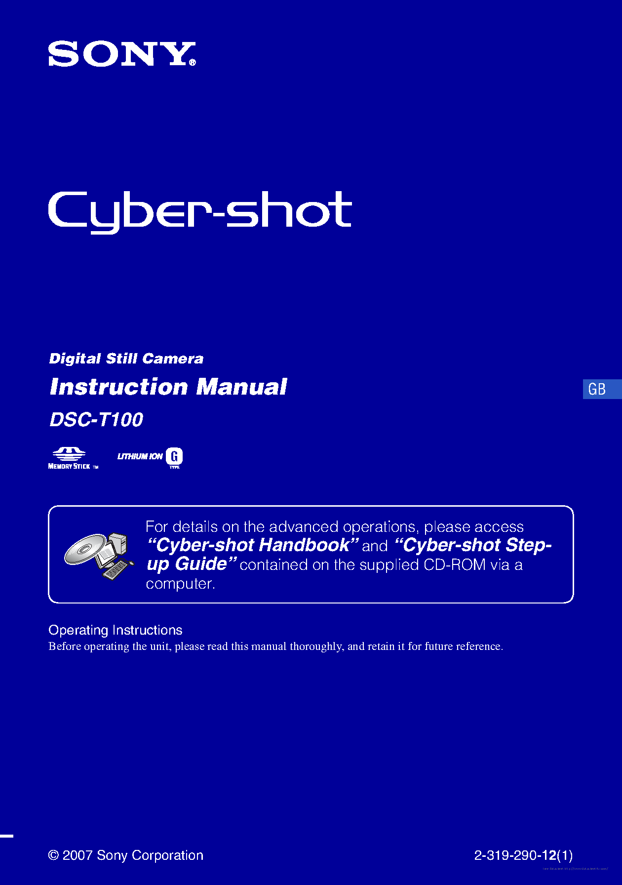 Datasheet DSC-T100 - page 1