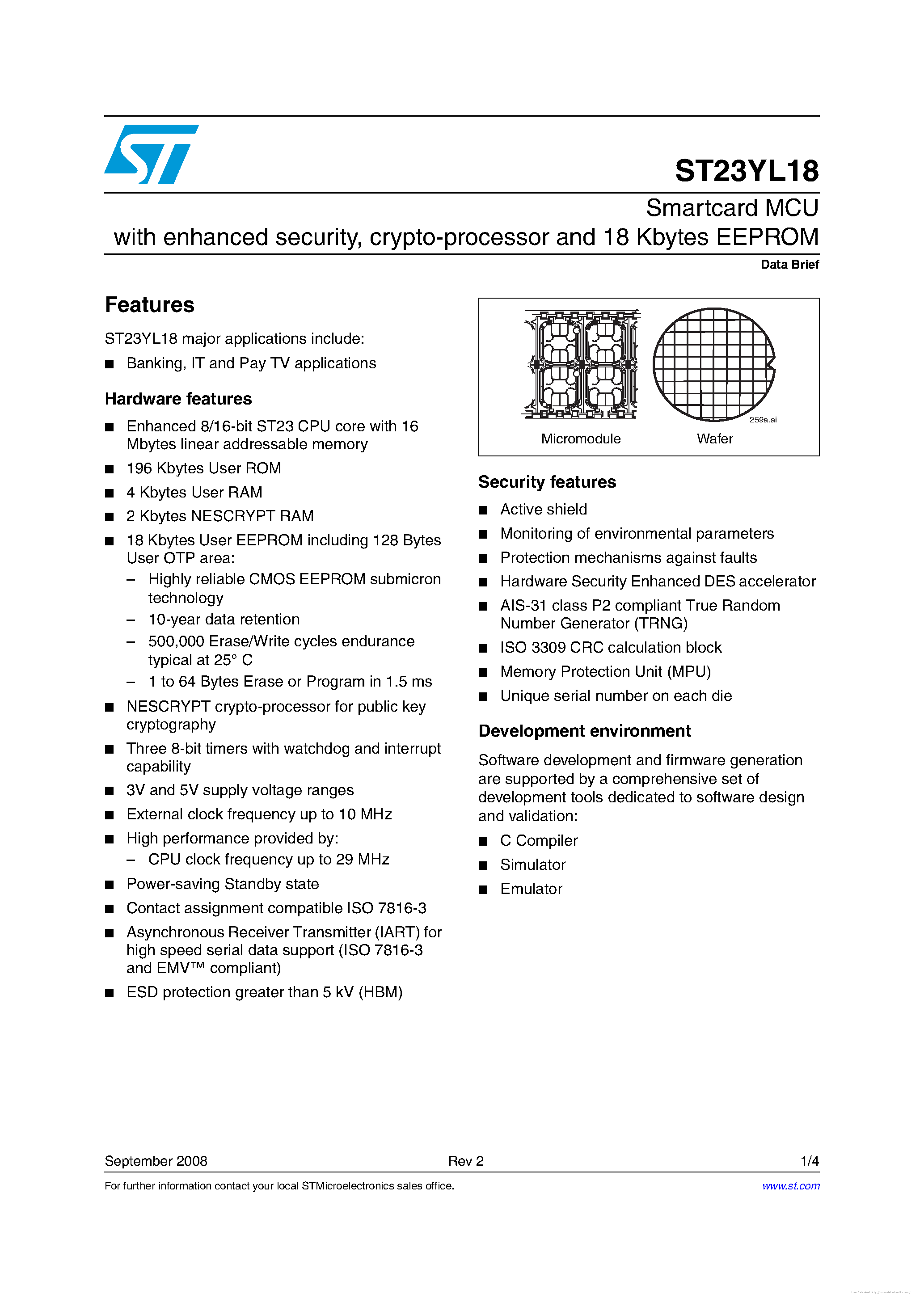 Datasheet ST23YL18 page 1 Datasheet ST23YL18 - page 1