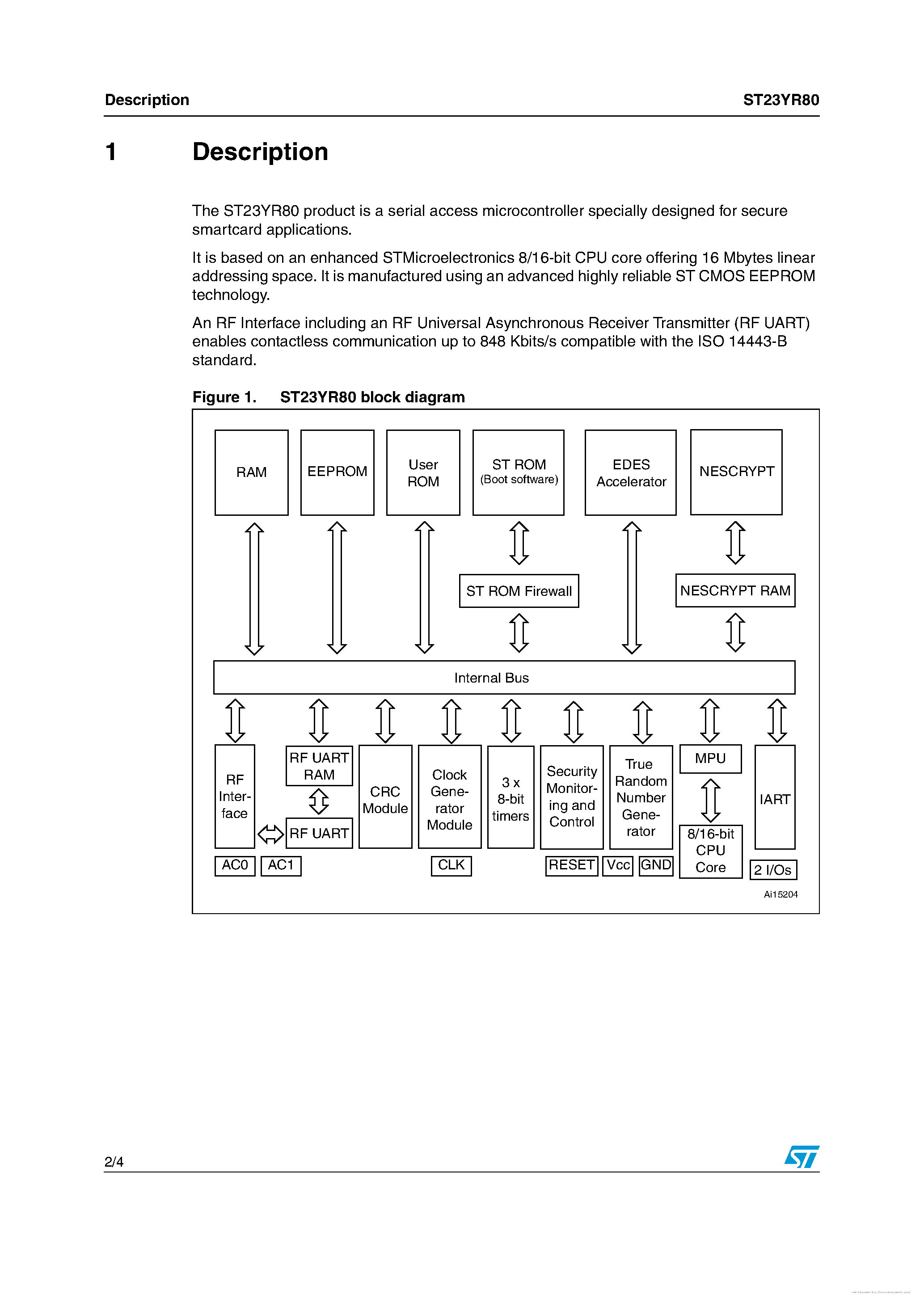 Datasheet ST23YR80 page 2 Datasheet ST23YR80 - page 2