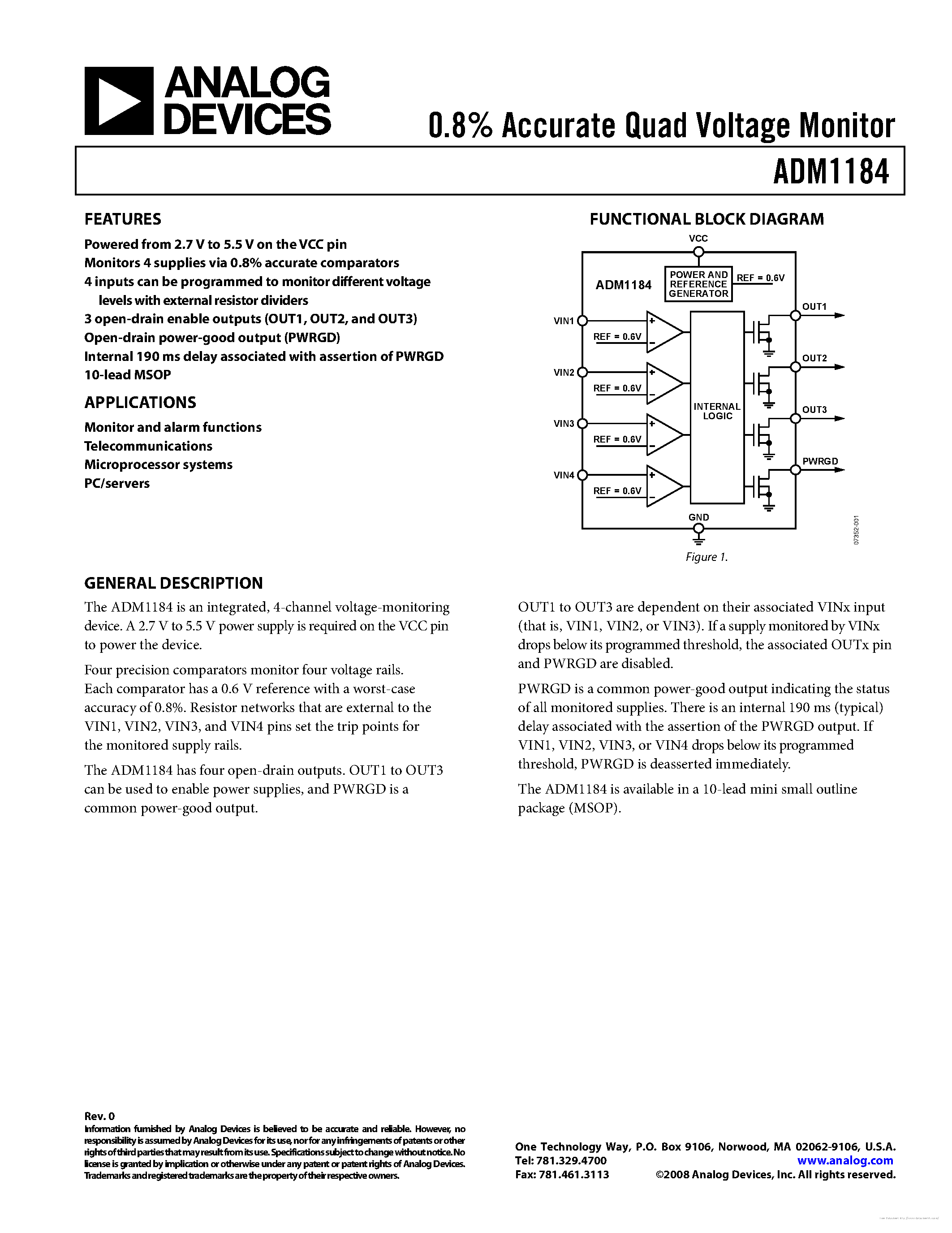 Datasheet ADM1184 - page 1