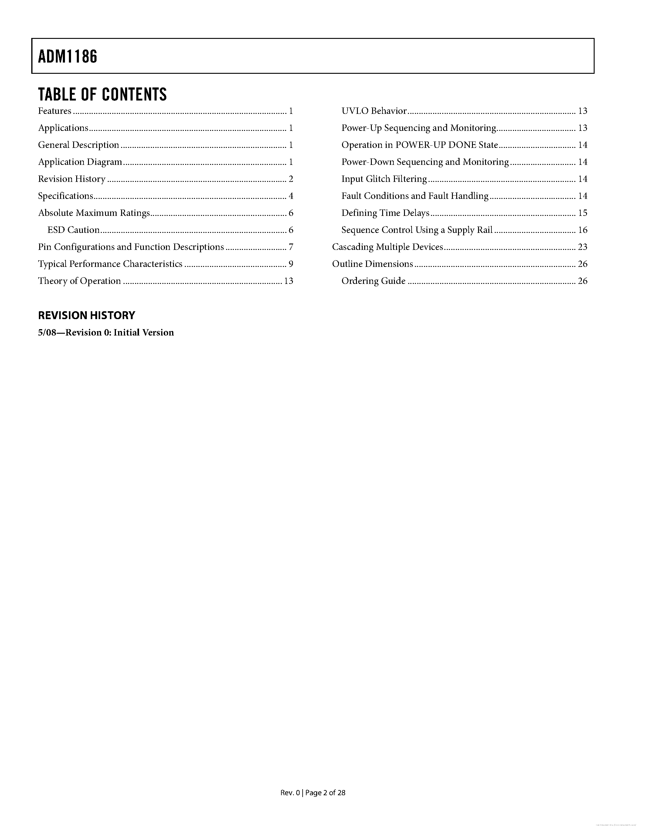 Даташит ADM1186 - страница 2