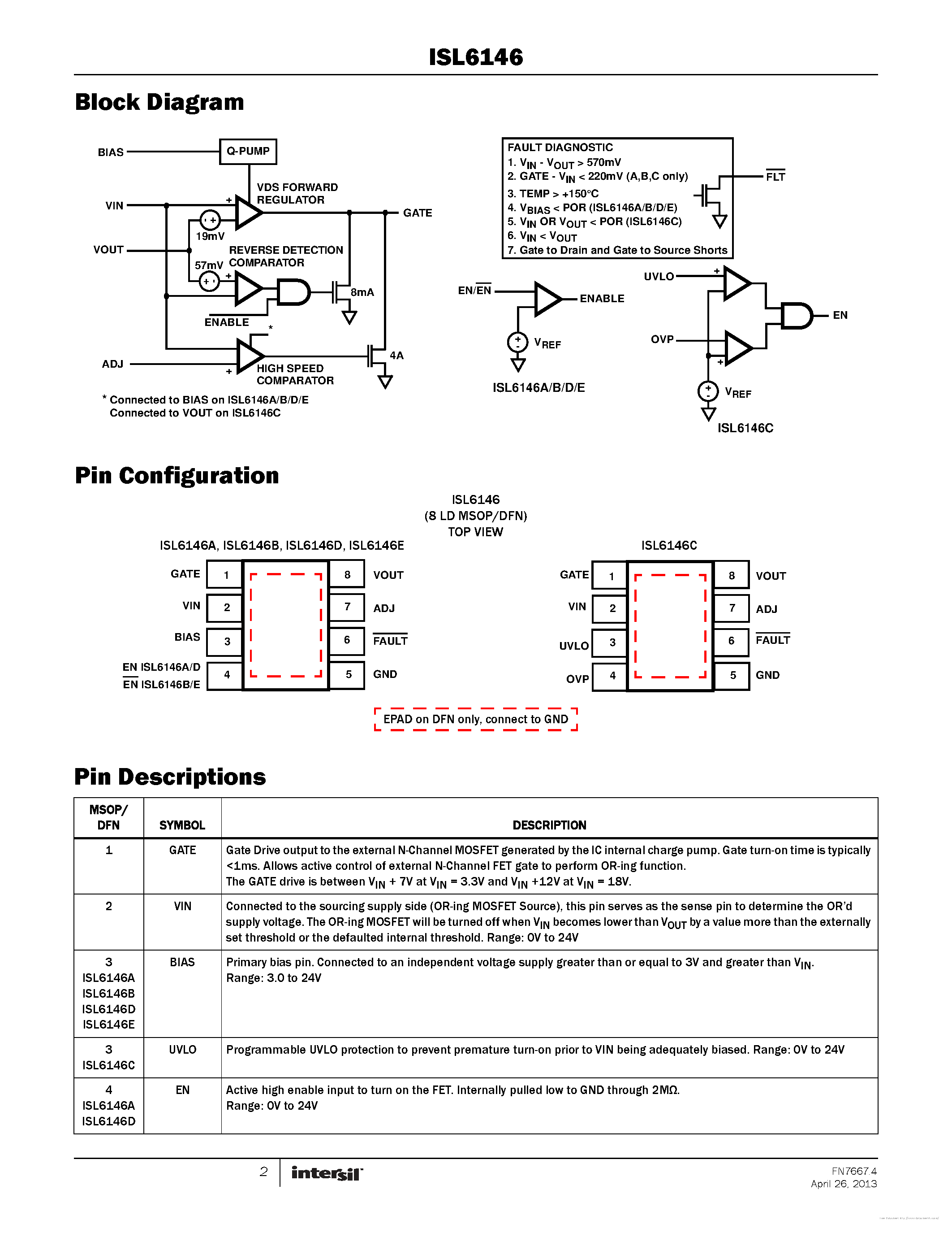 Datasheet ISL6146 page 2 Datasheet ISL6146 - page 2