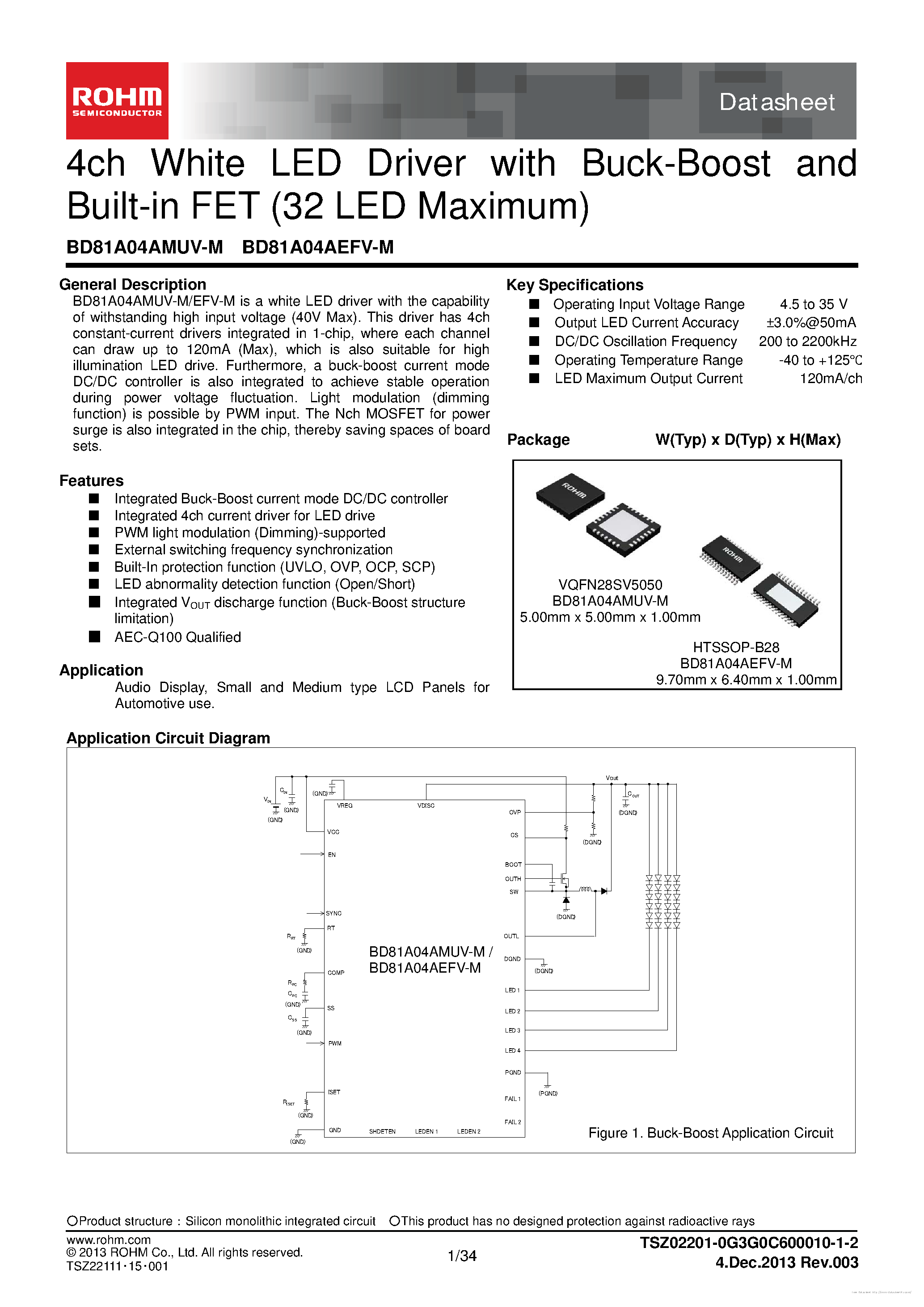Даташит BD81A04AEFV-M - страница 1