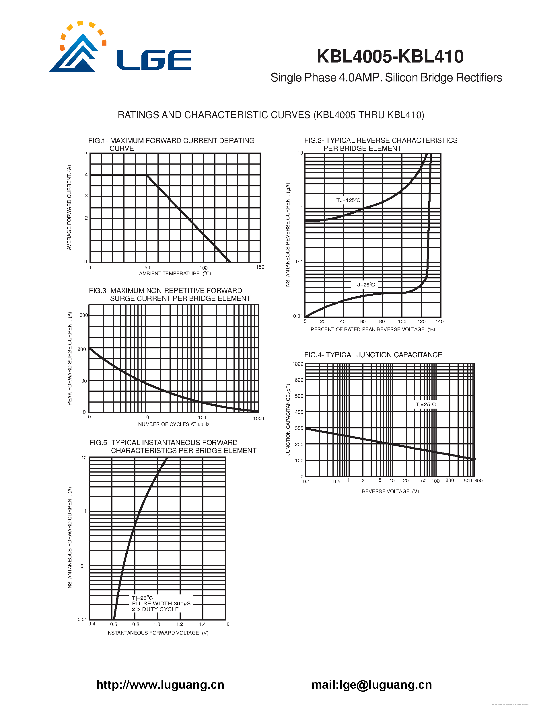 Datasheet KBL4005 page 2 Datasheet KBL4005 - page 2