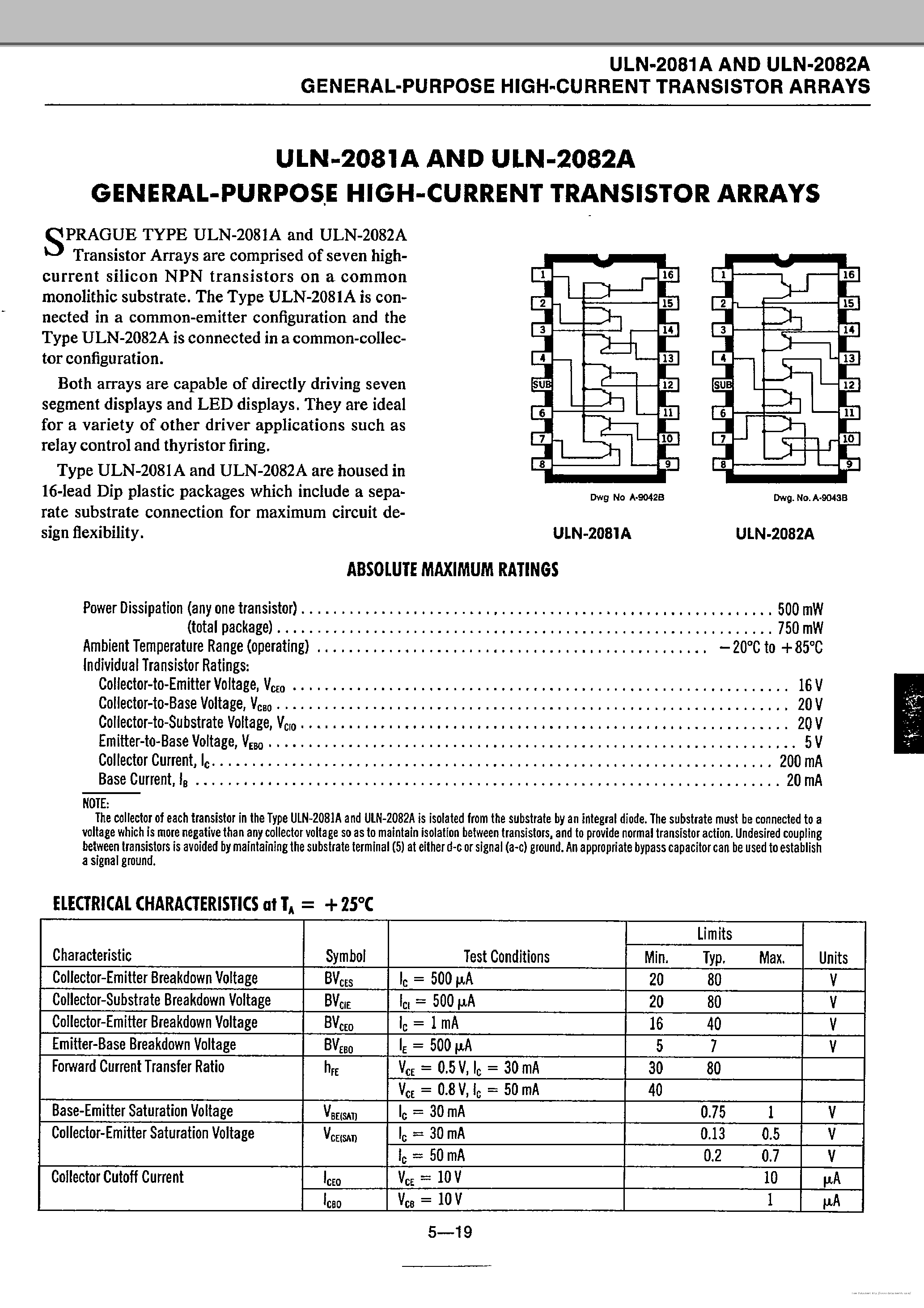 Datasheet ULN-2081A - page 1