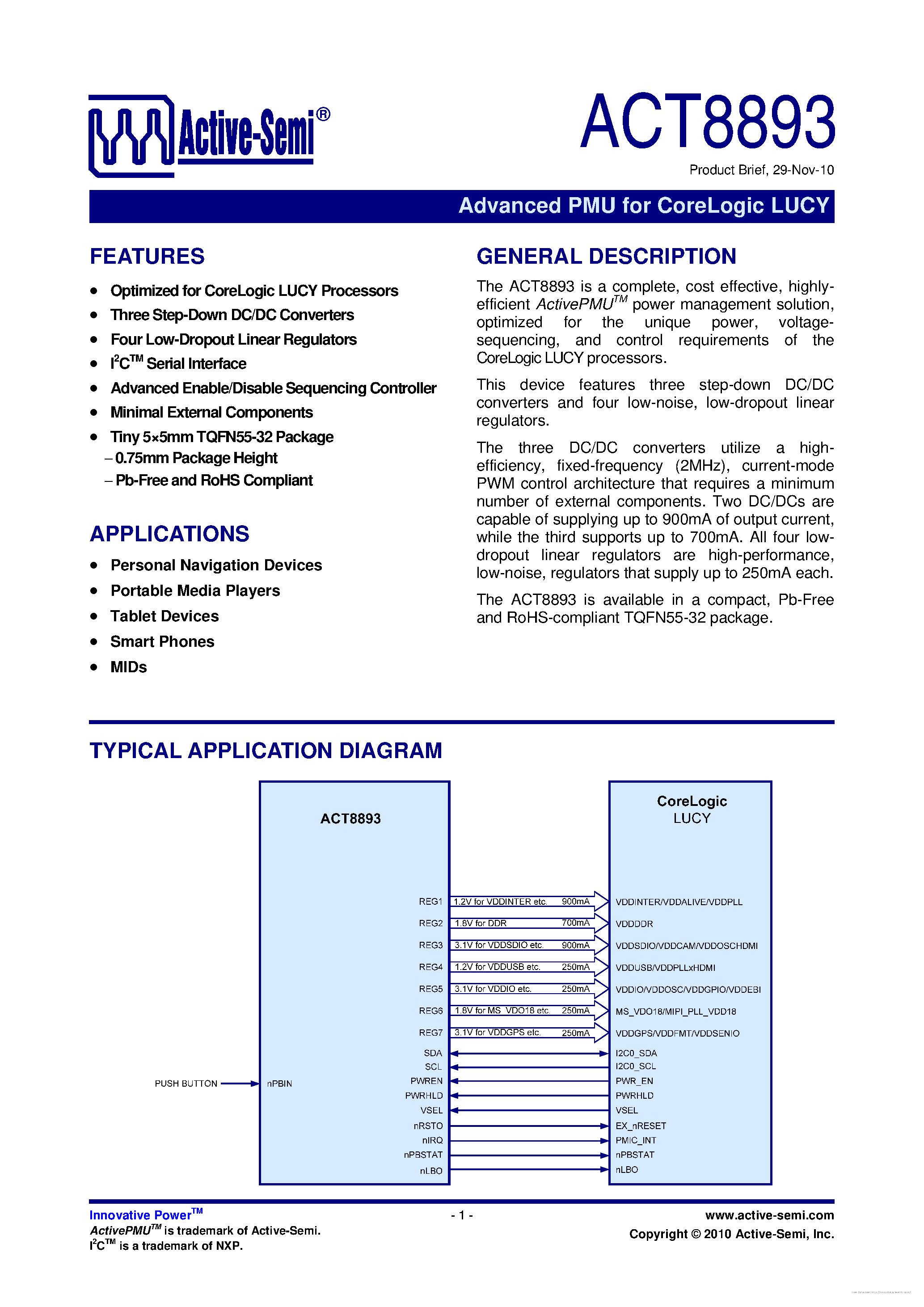 Даташит ACT8893 - страница 1