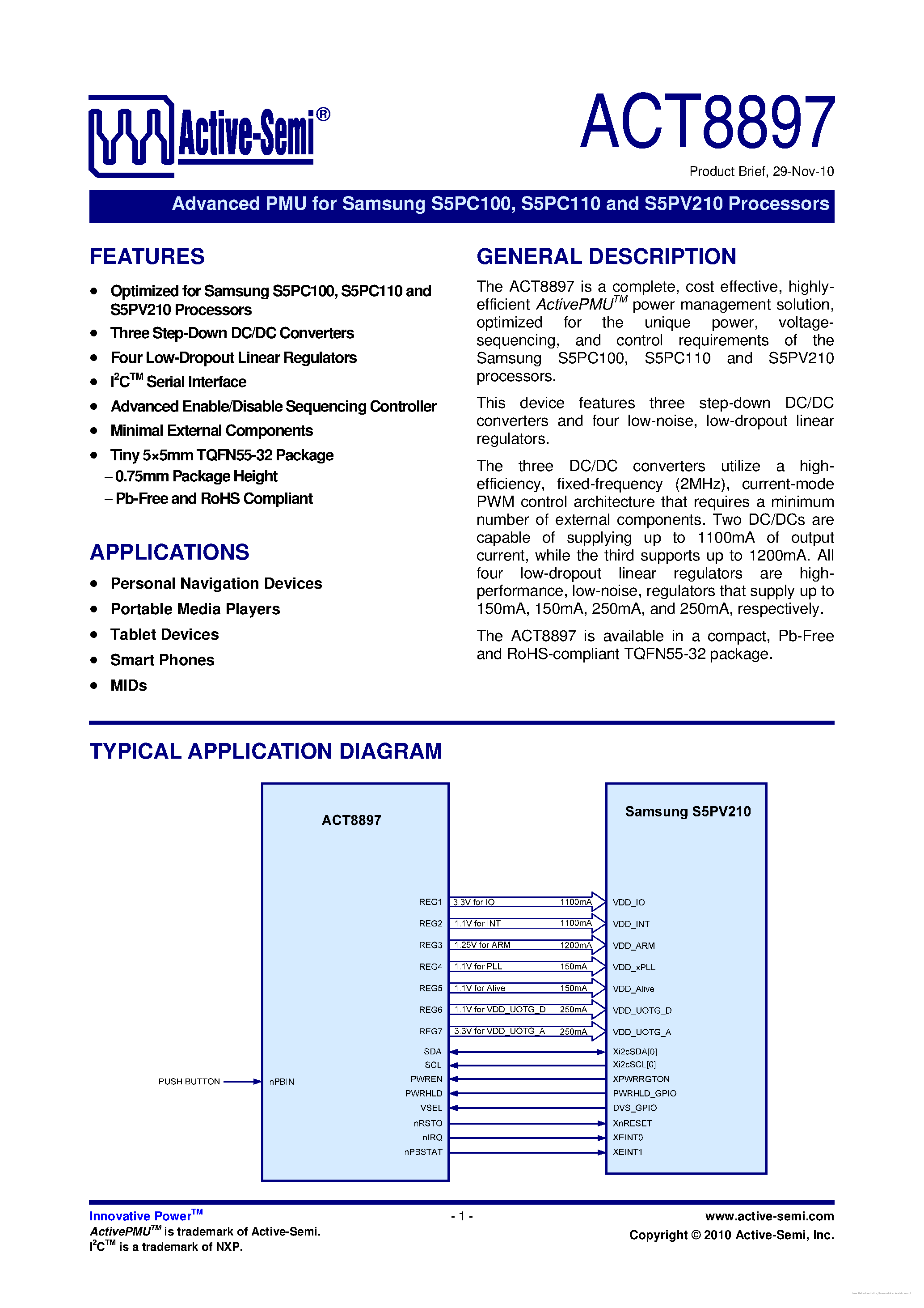 Даташит ACT8897 - страница 1