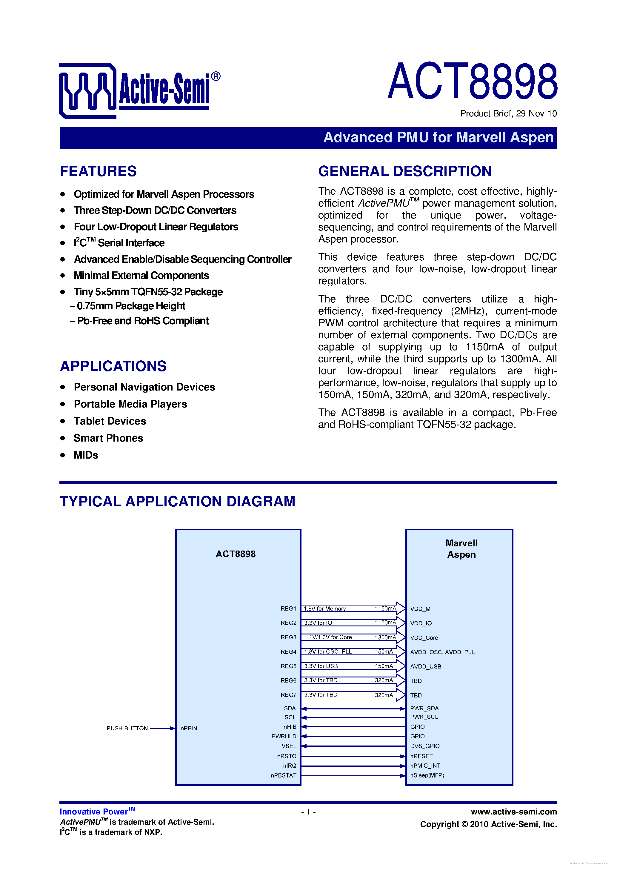 Даташит ACT8898 - страница 1