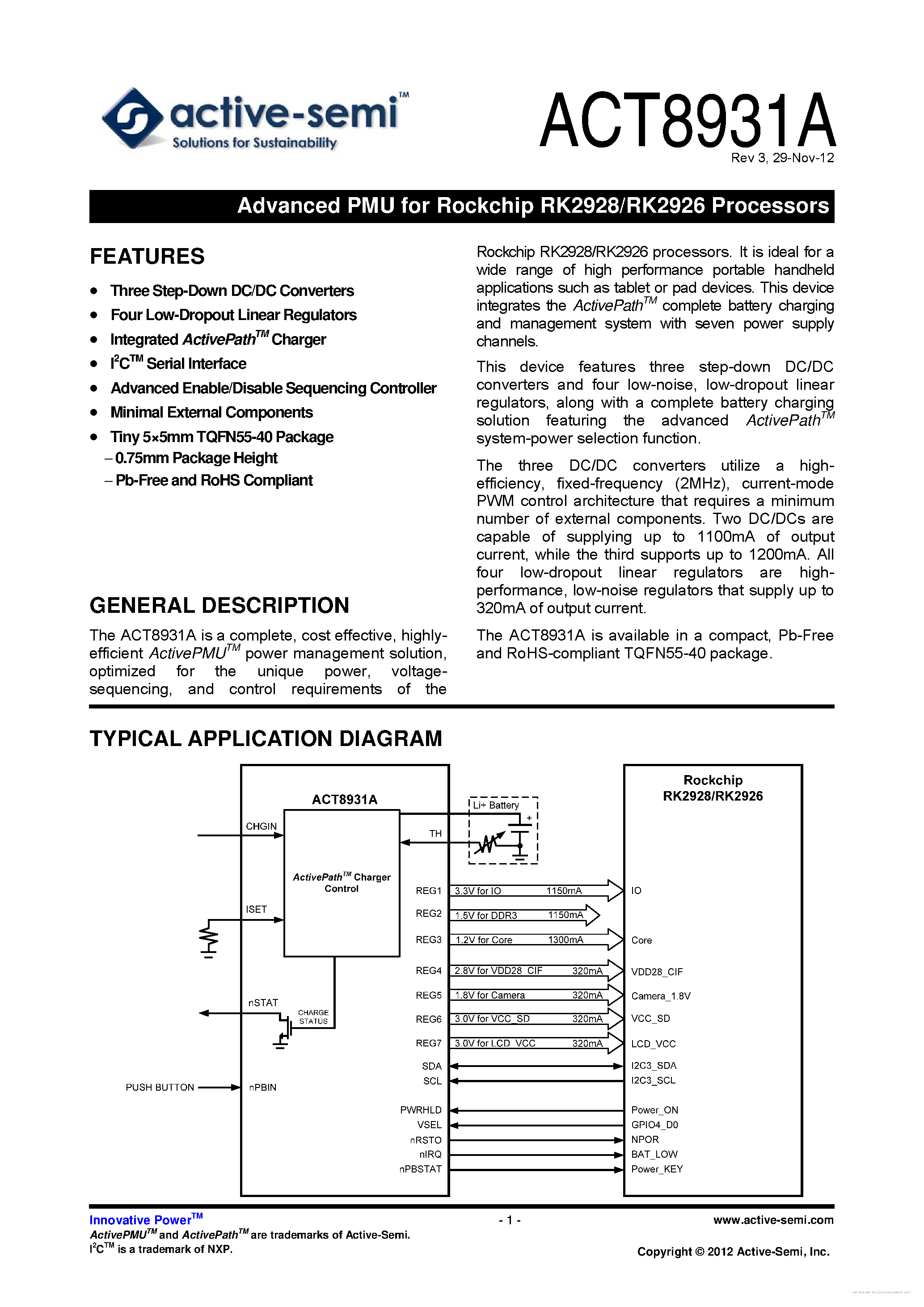 Даташит ACT8931A - страница 1
