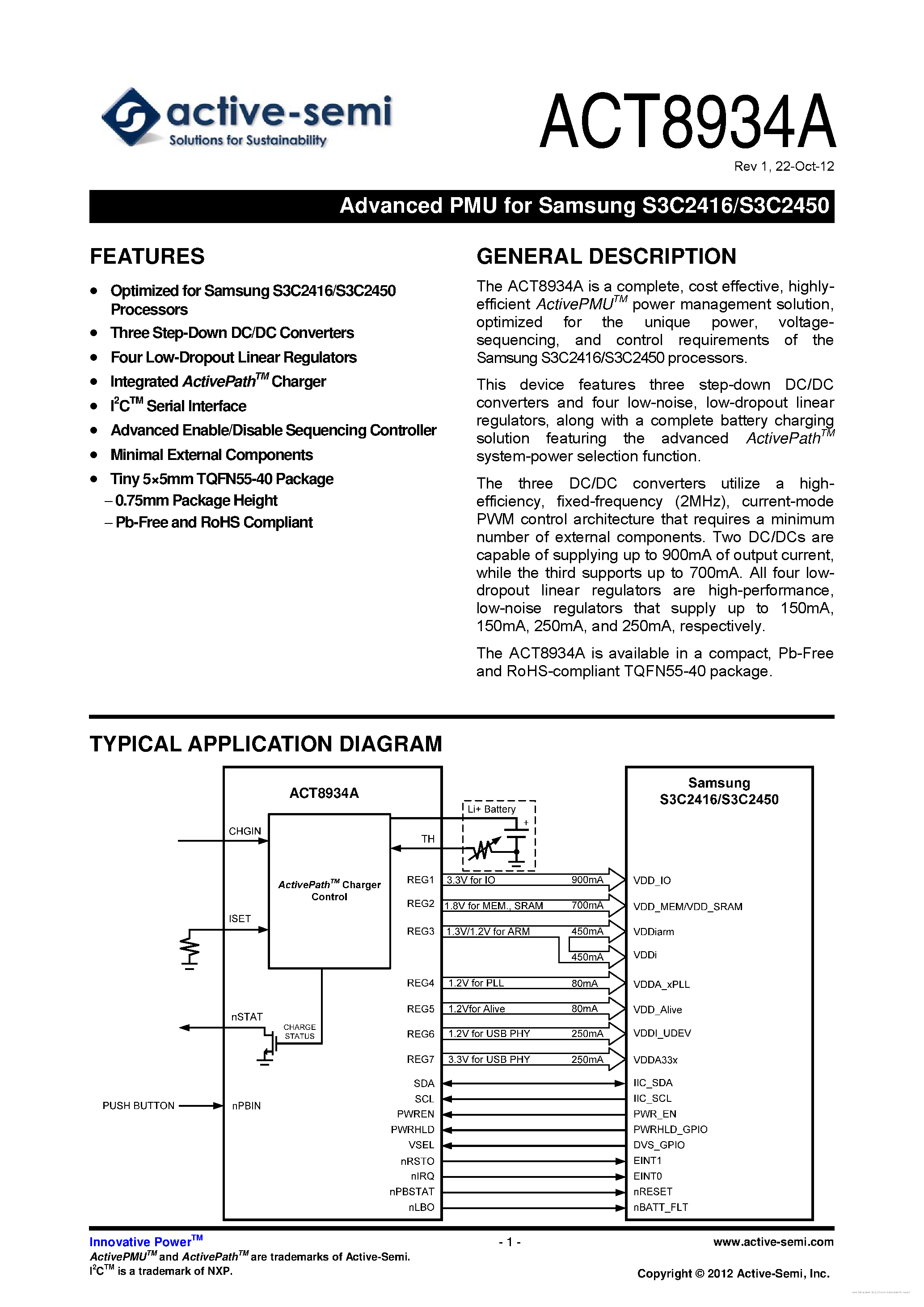 Даташит ACT8934A - страница 1