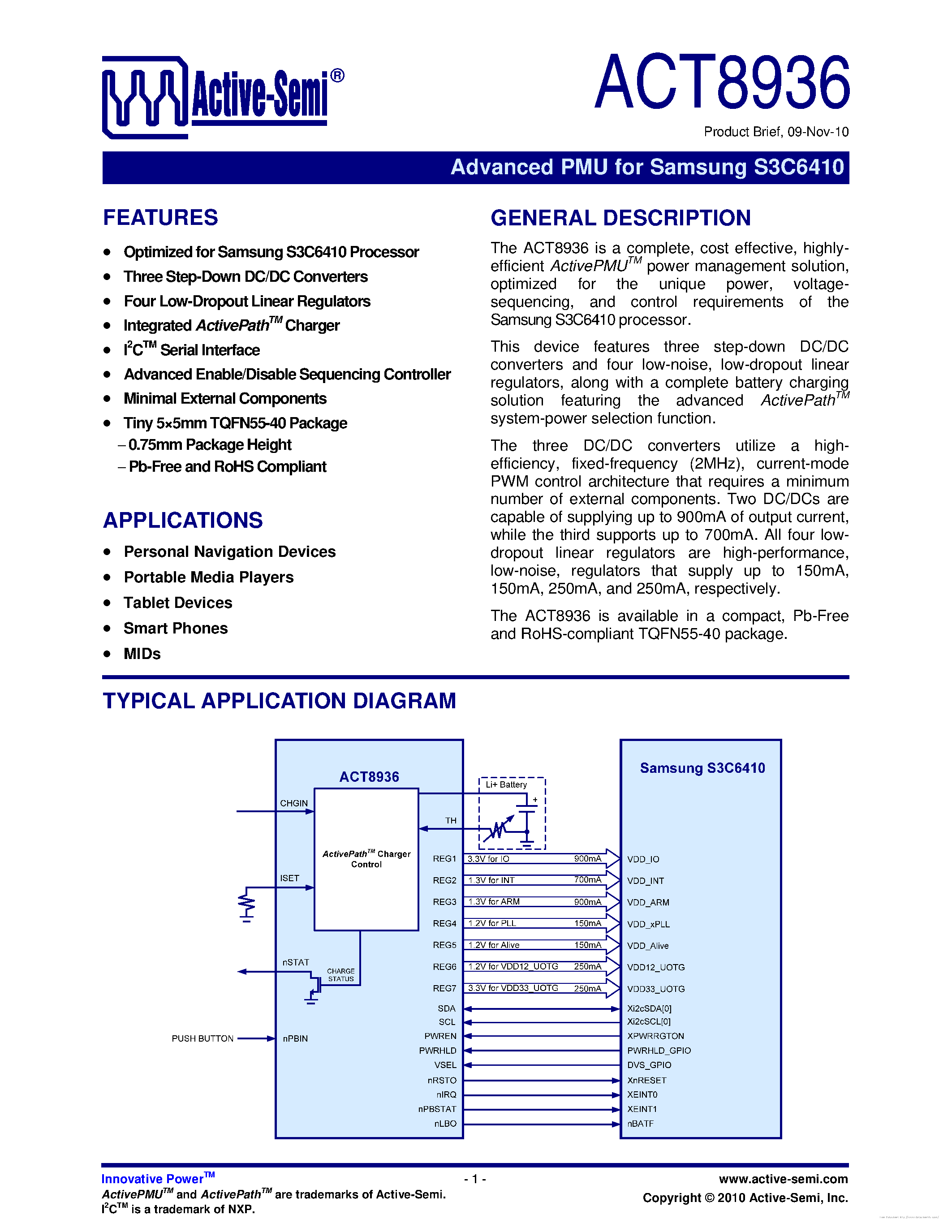 Даташит ACT8936 - страница 1