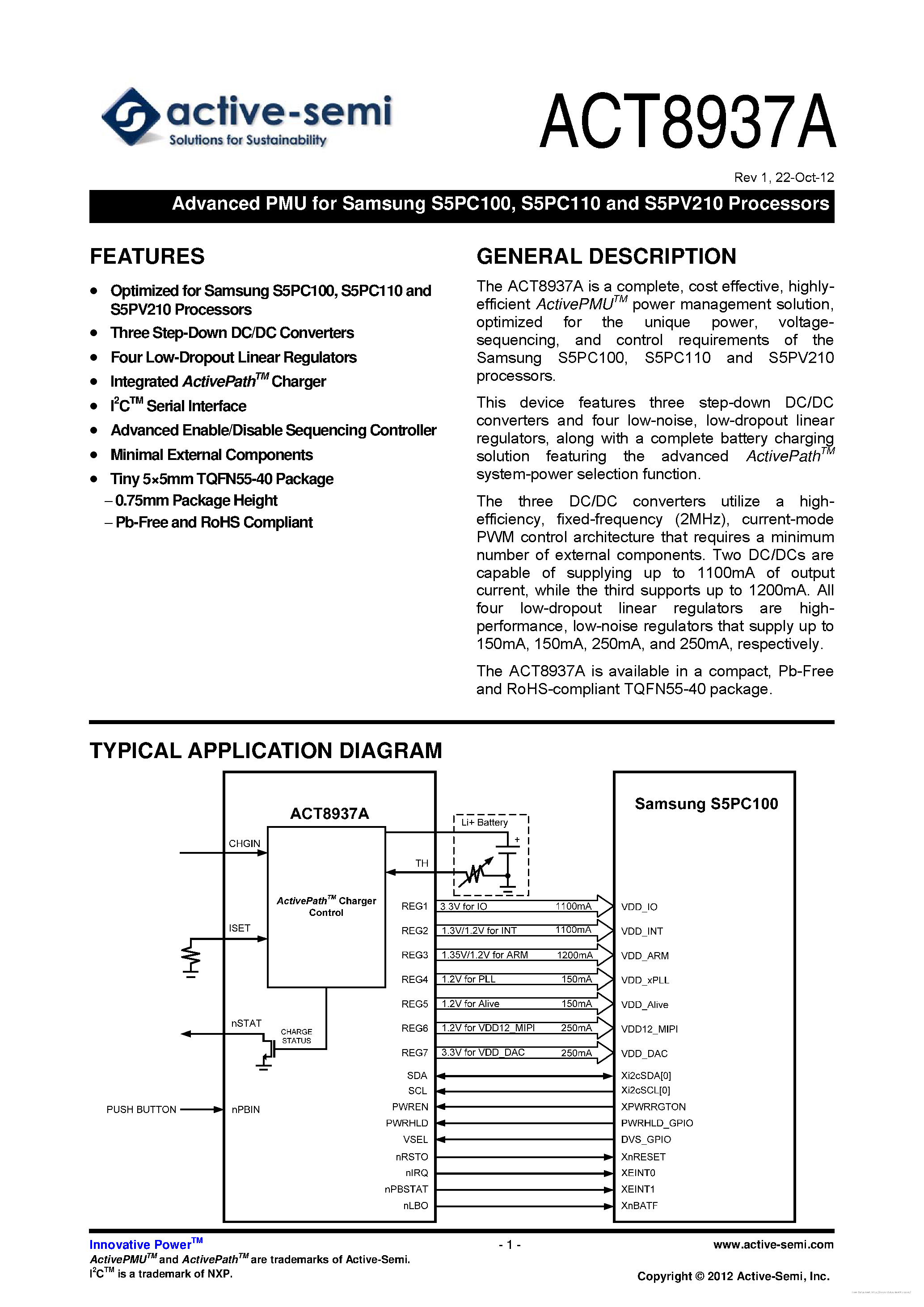 Даташит ACT8937A - страница 1