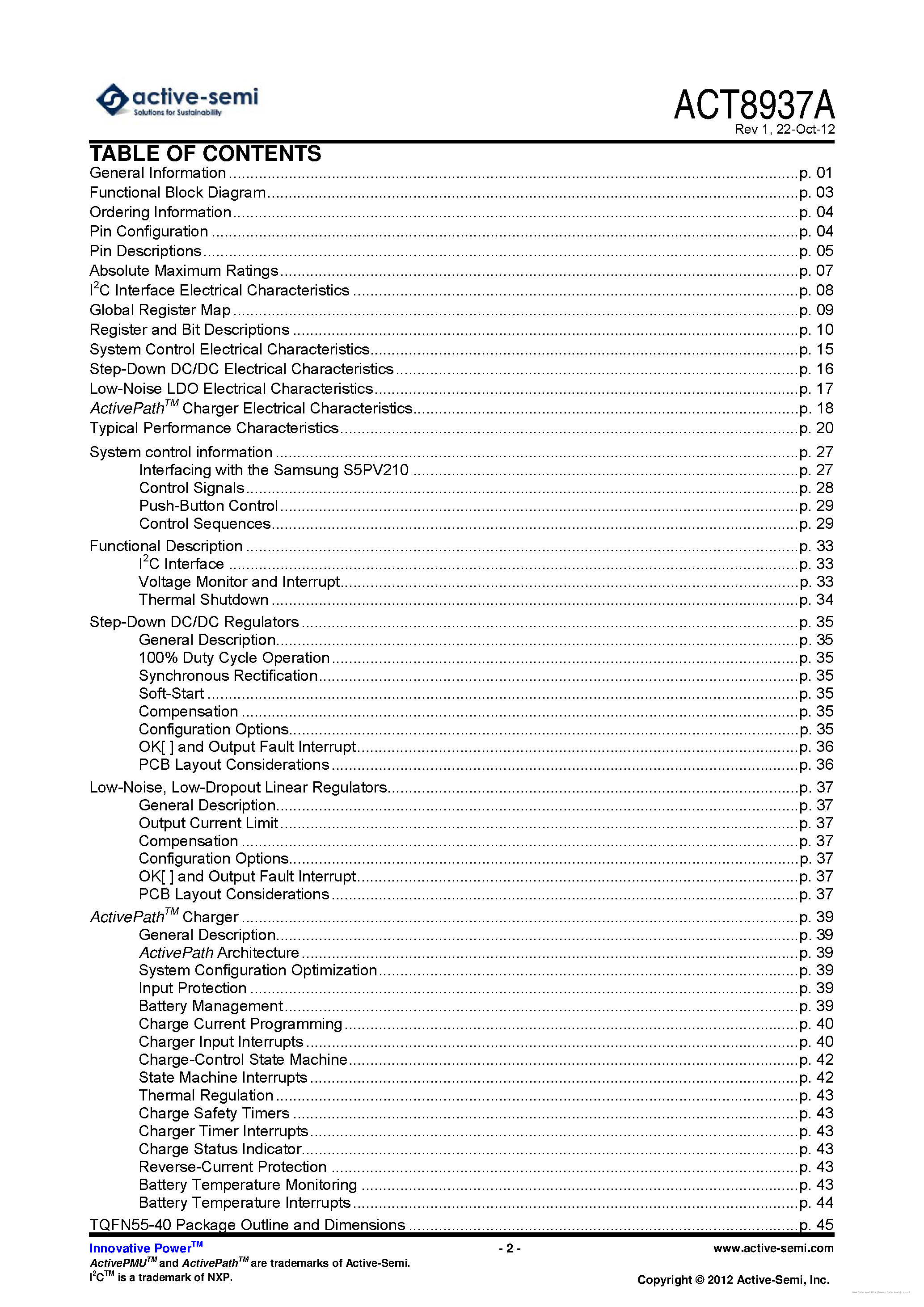 Даташит ACT8937A - страница 2