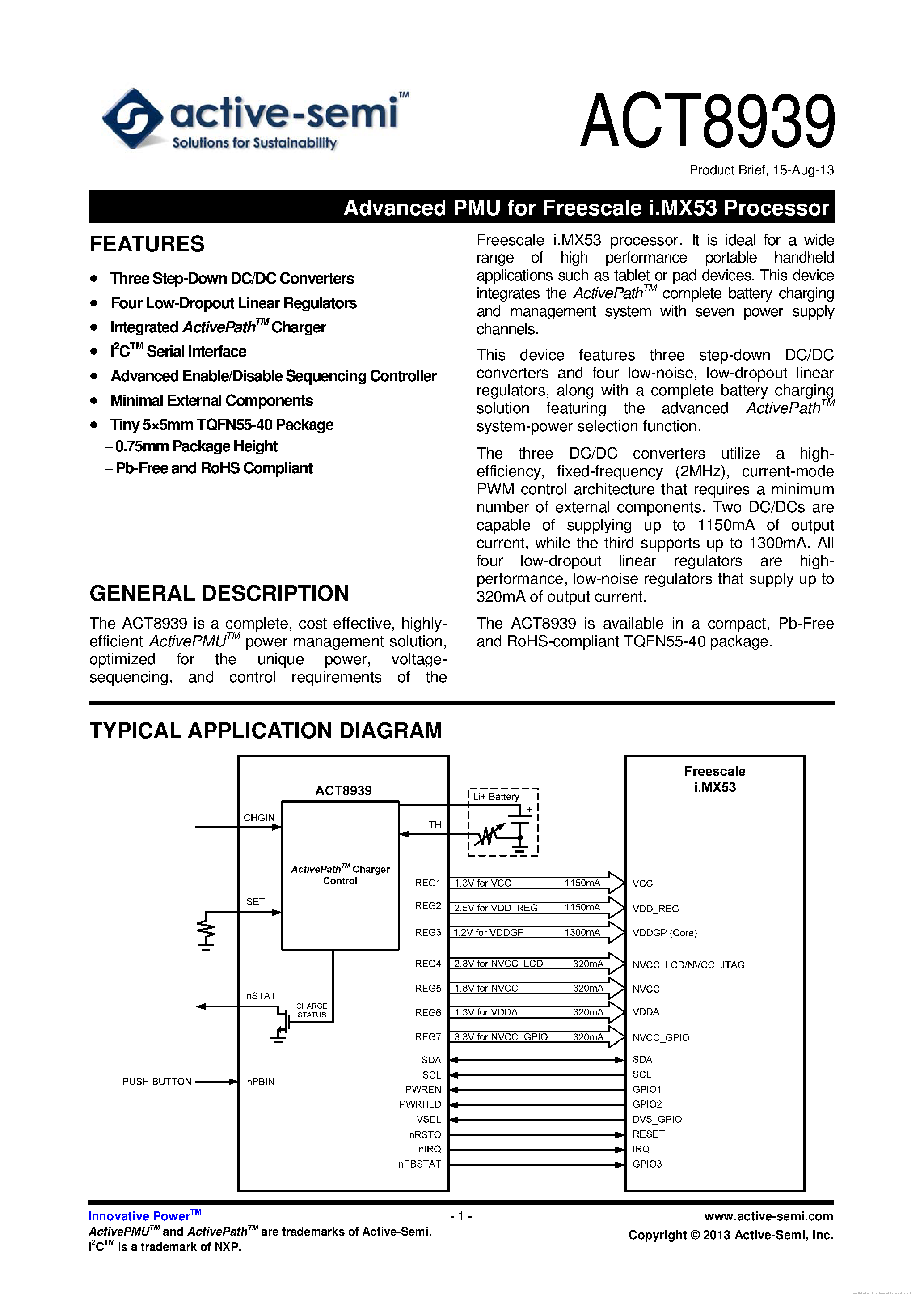 Даташит ACT8939 - страница 1