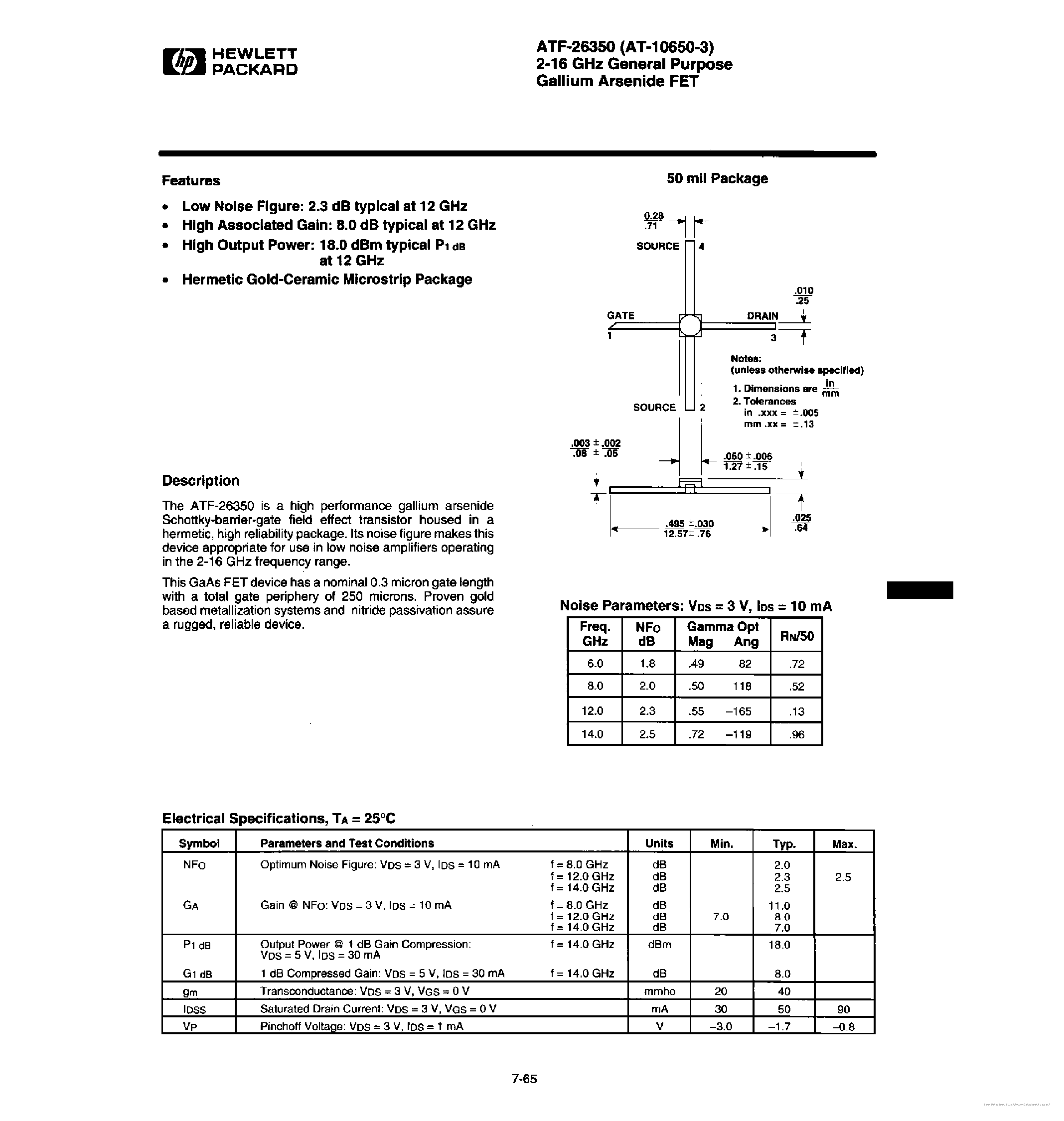 Datasheet AT-10650-3 page 1 Datasheet AT-10650-3 - page 1