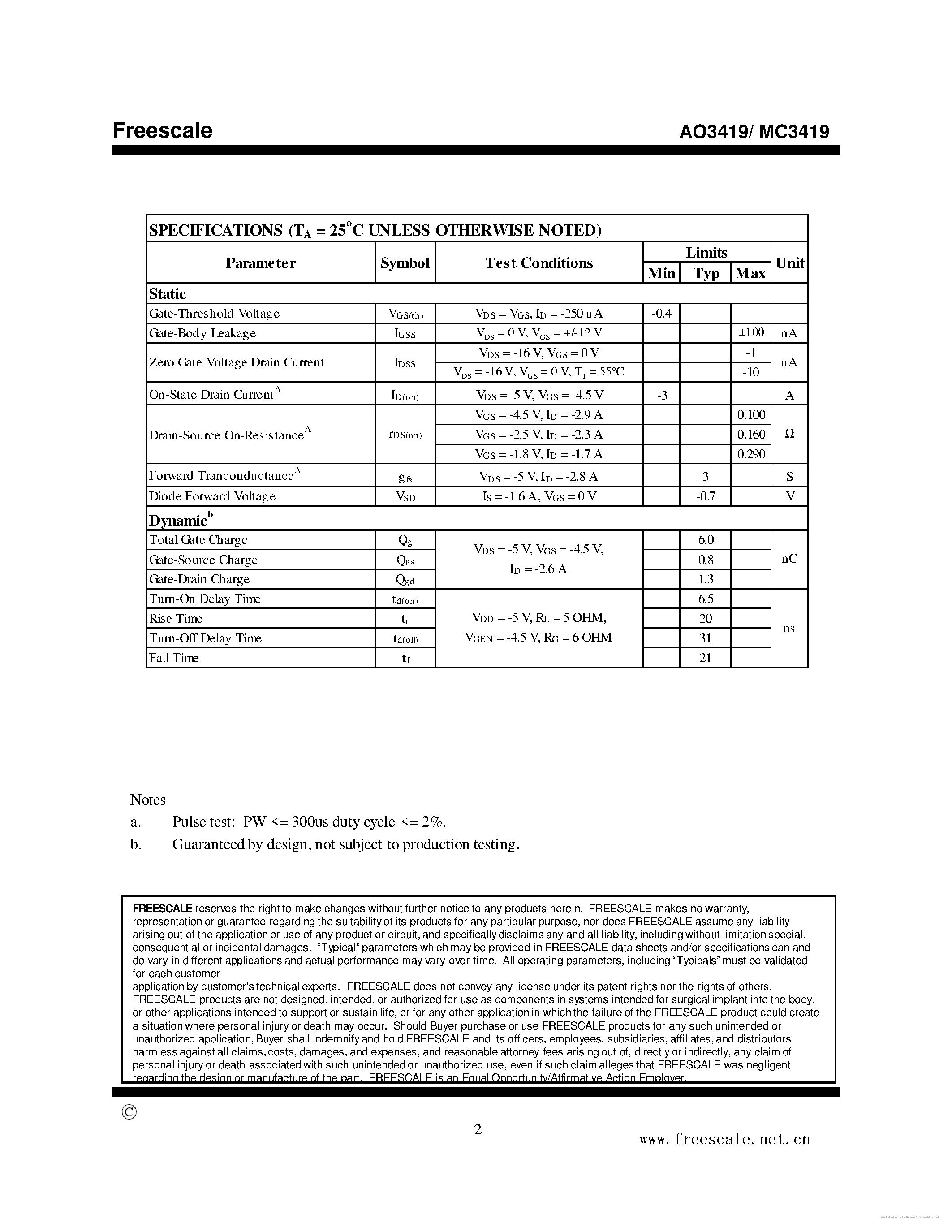 Даташит MC3419 - страница 2