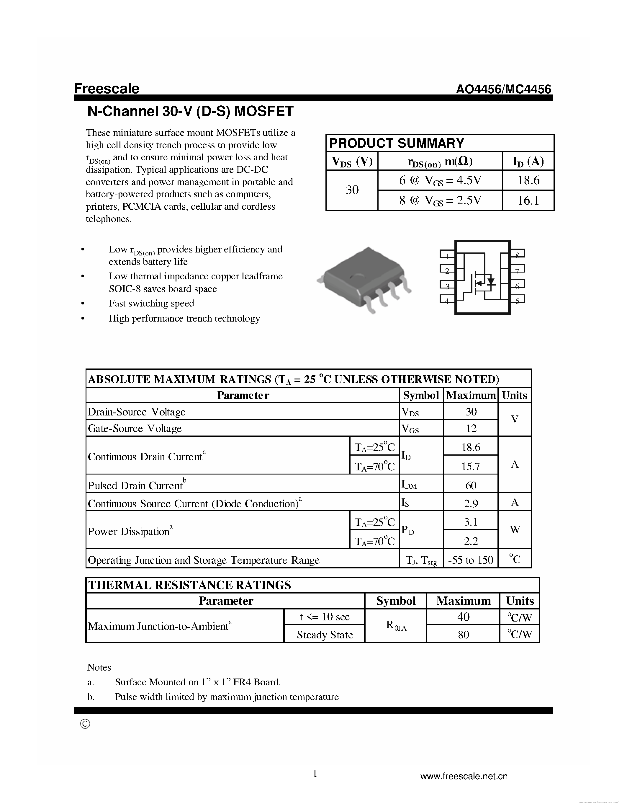 Datasheet MC4456 - page 1