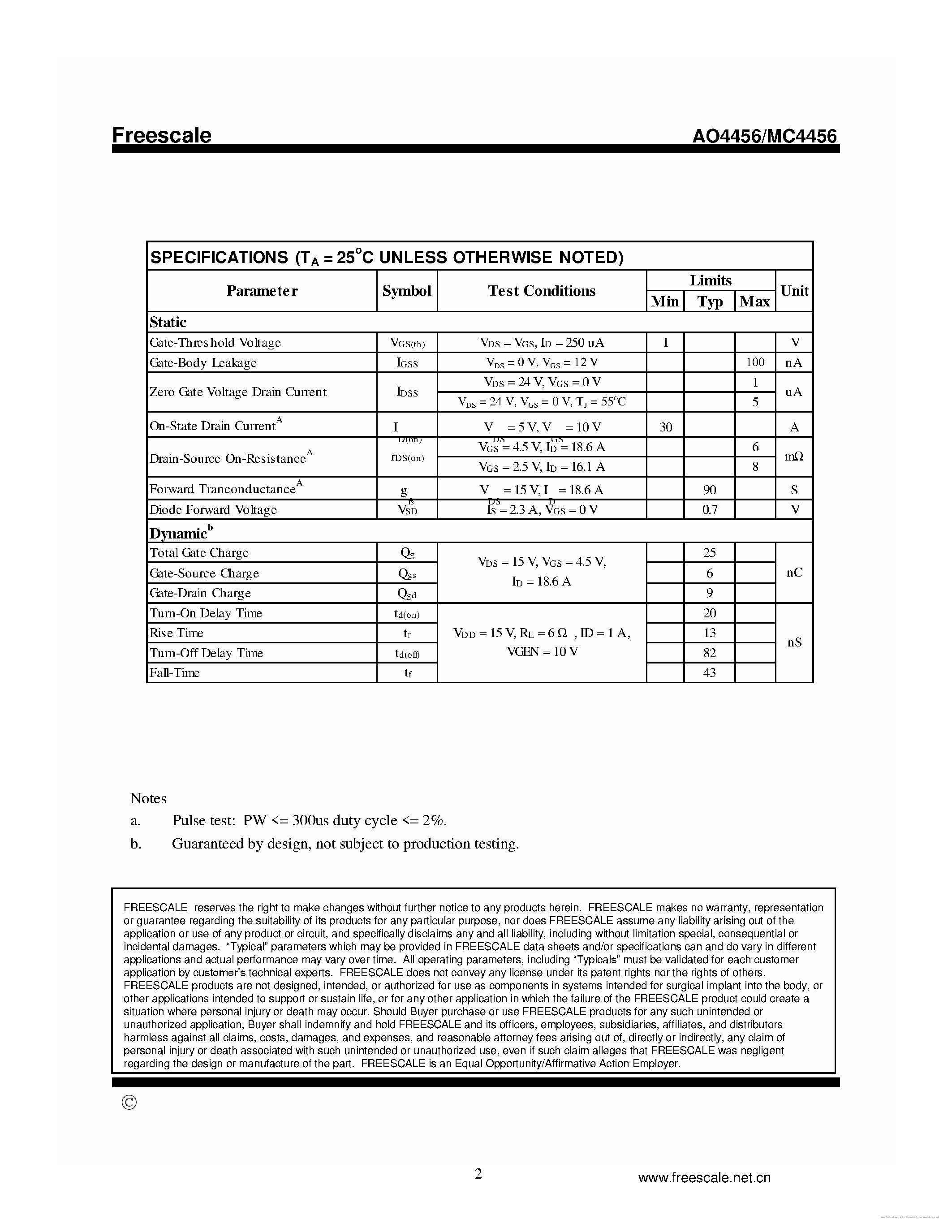 Datasheet MC4456 - page 2