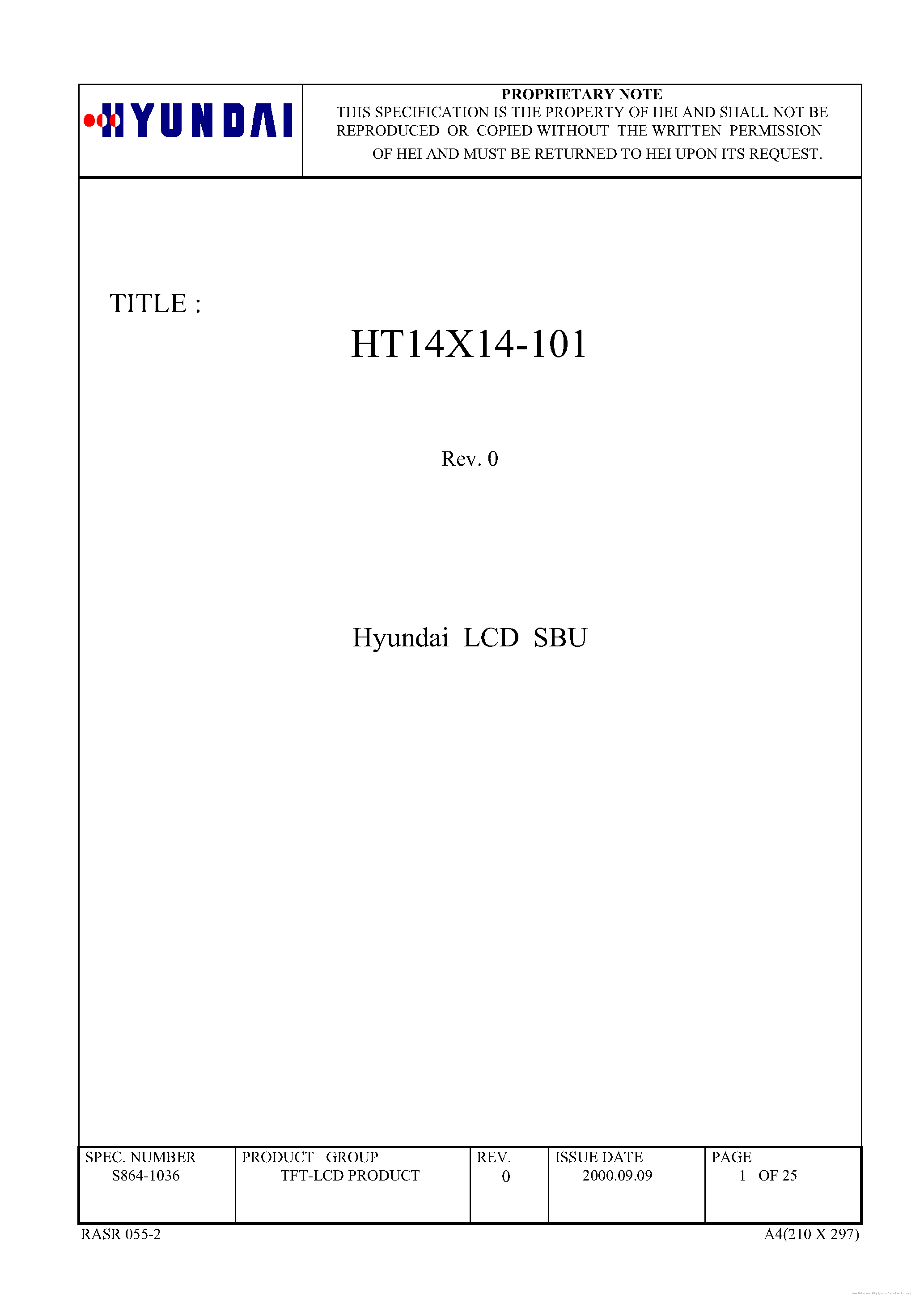 Datasheet HT14X14-101 page 1 Datasheet HT14X14-101 - page 1