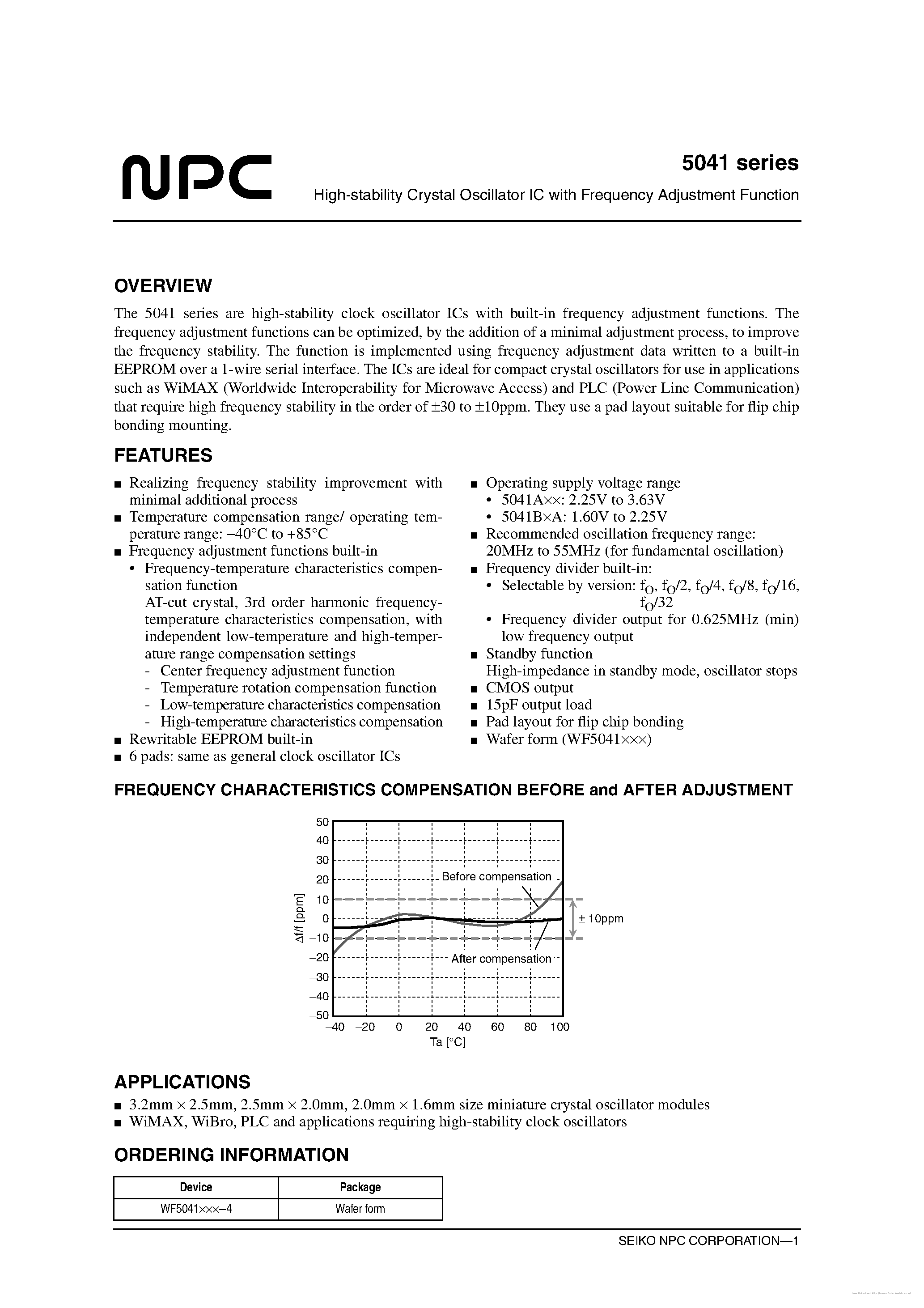 Datasheet WF5041A1A-4 - page 1