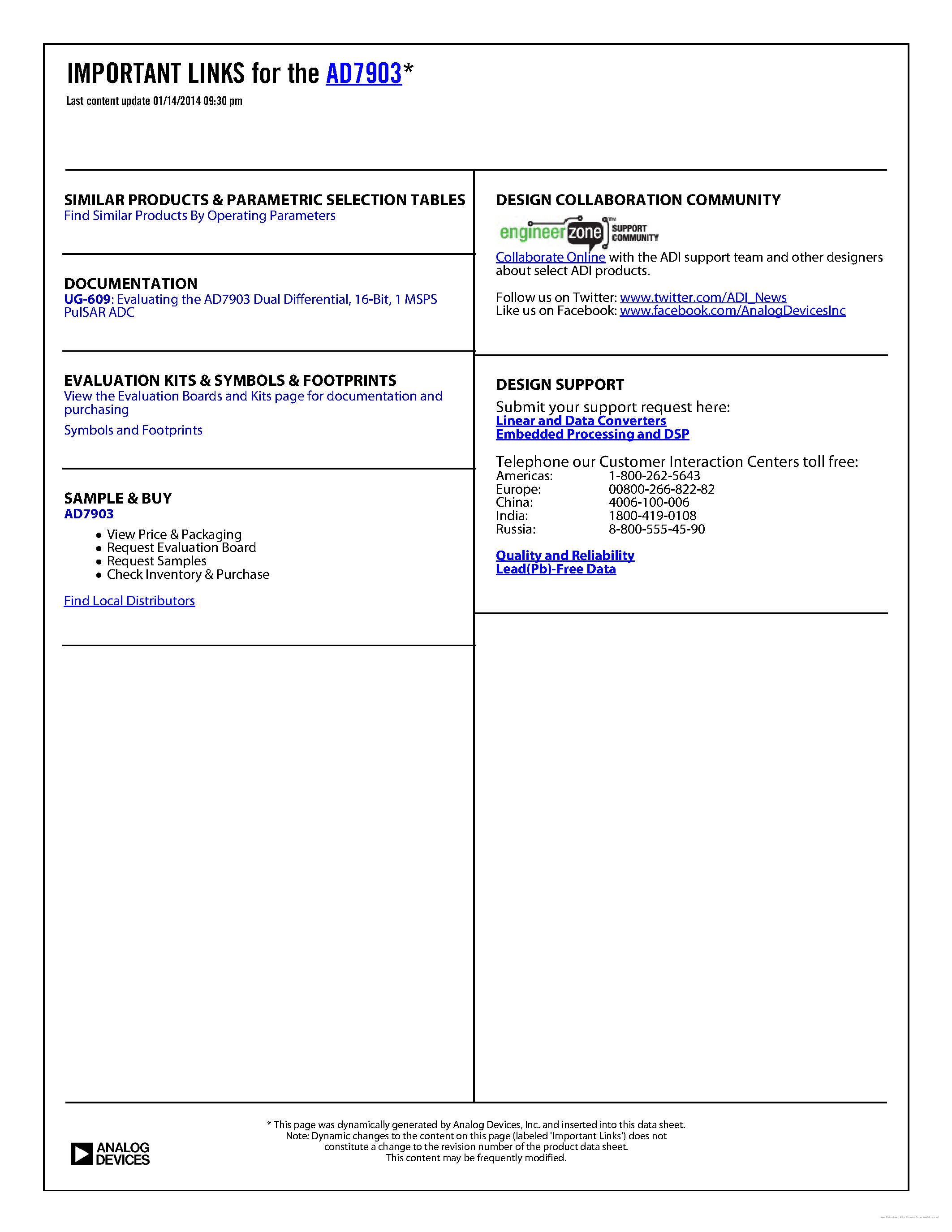 Даташит на микросхему AD7903 страница 2 Даташит AD7903 - страница 2