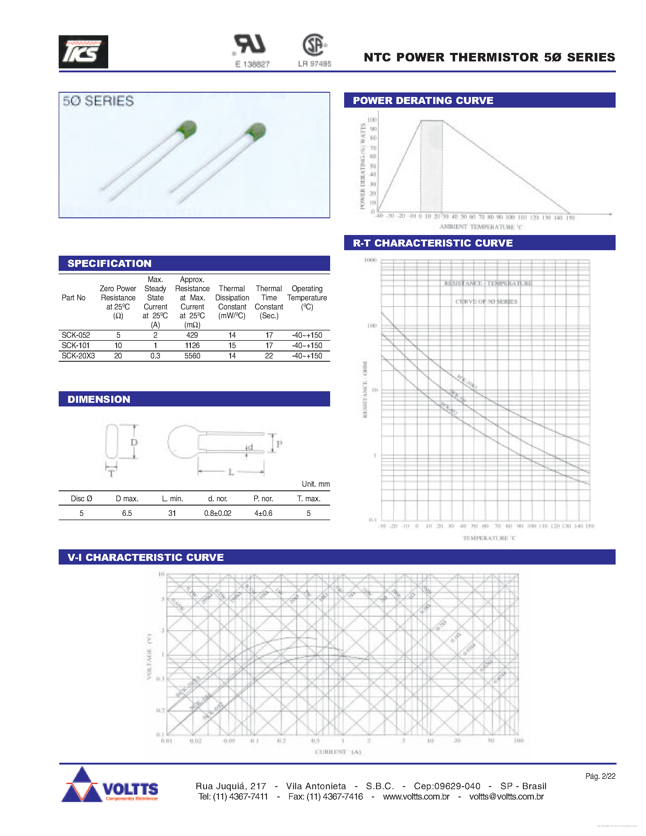 Даташит SCK-0120 - страница 2