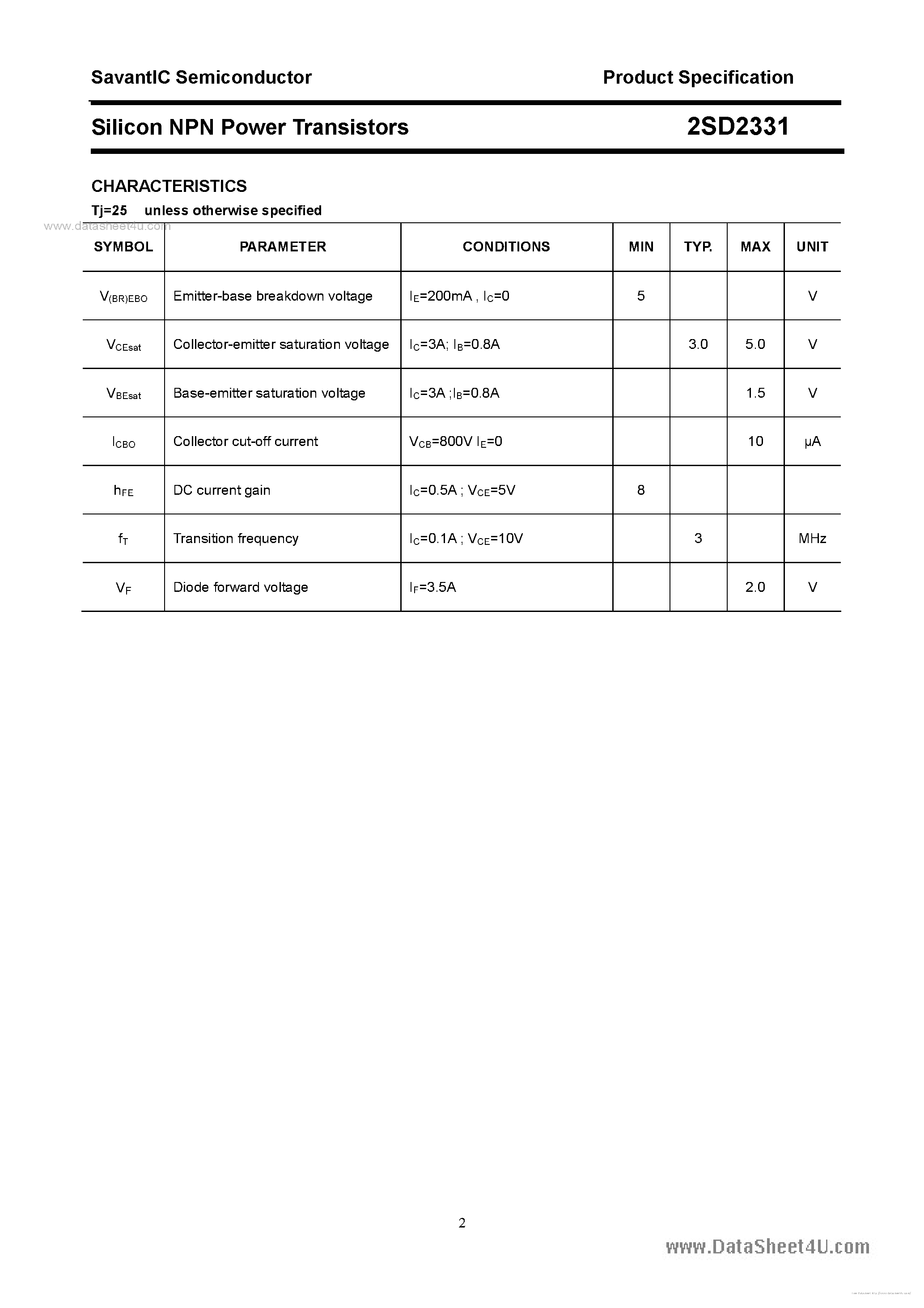 Даташит D2331 - страница 2