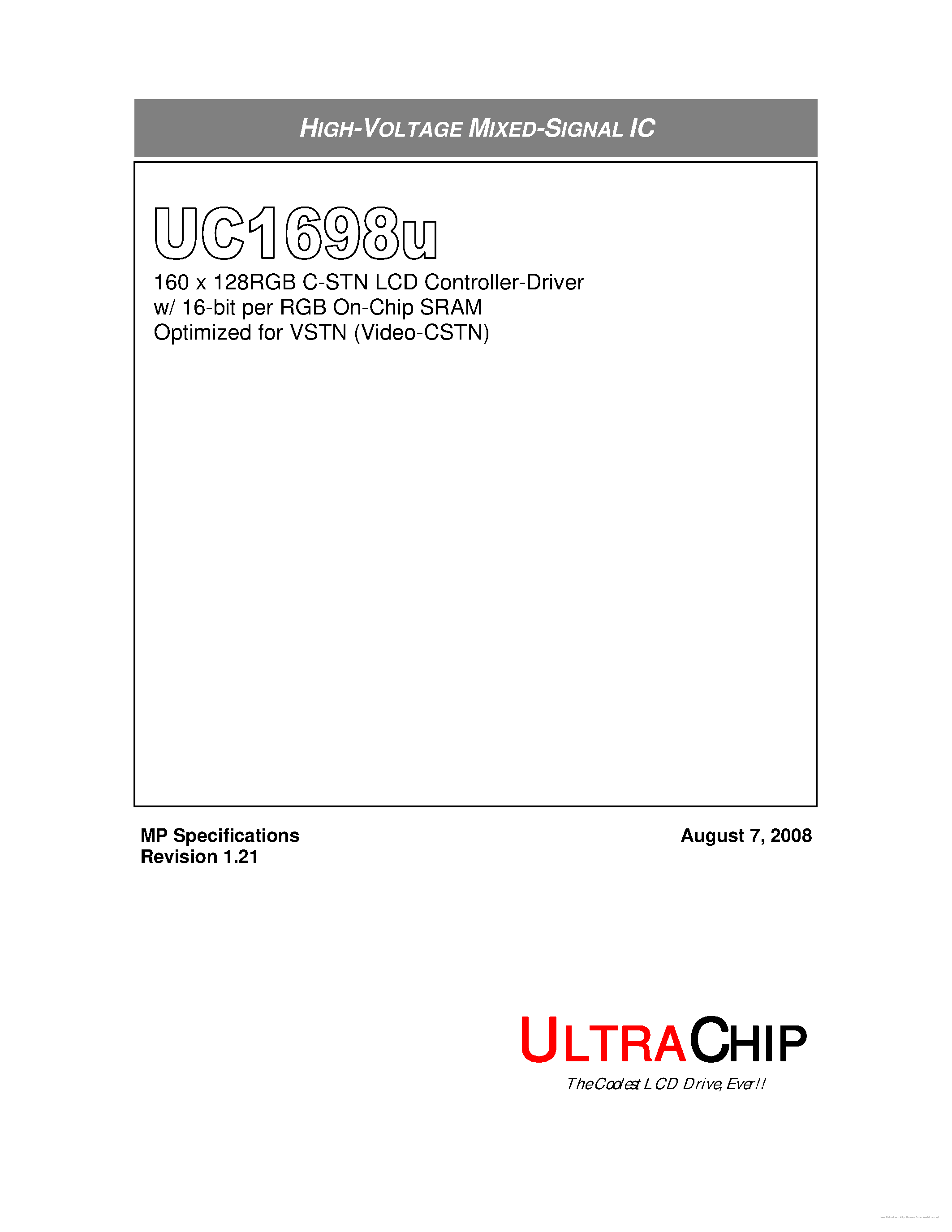 Datasheet UC1698U - page 1