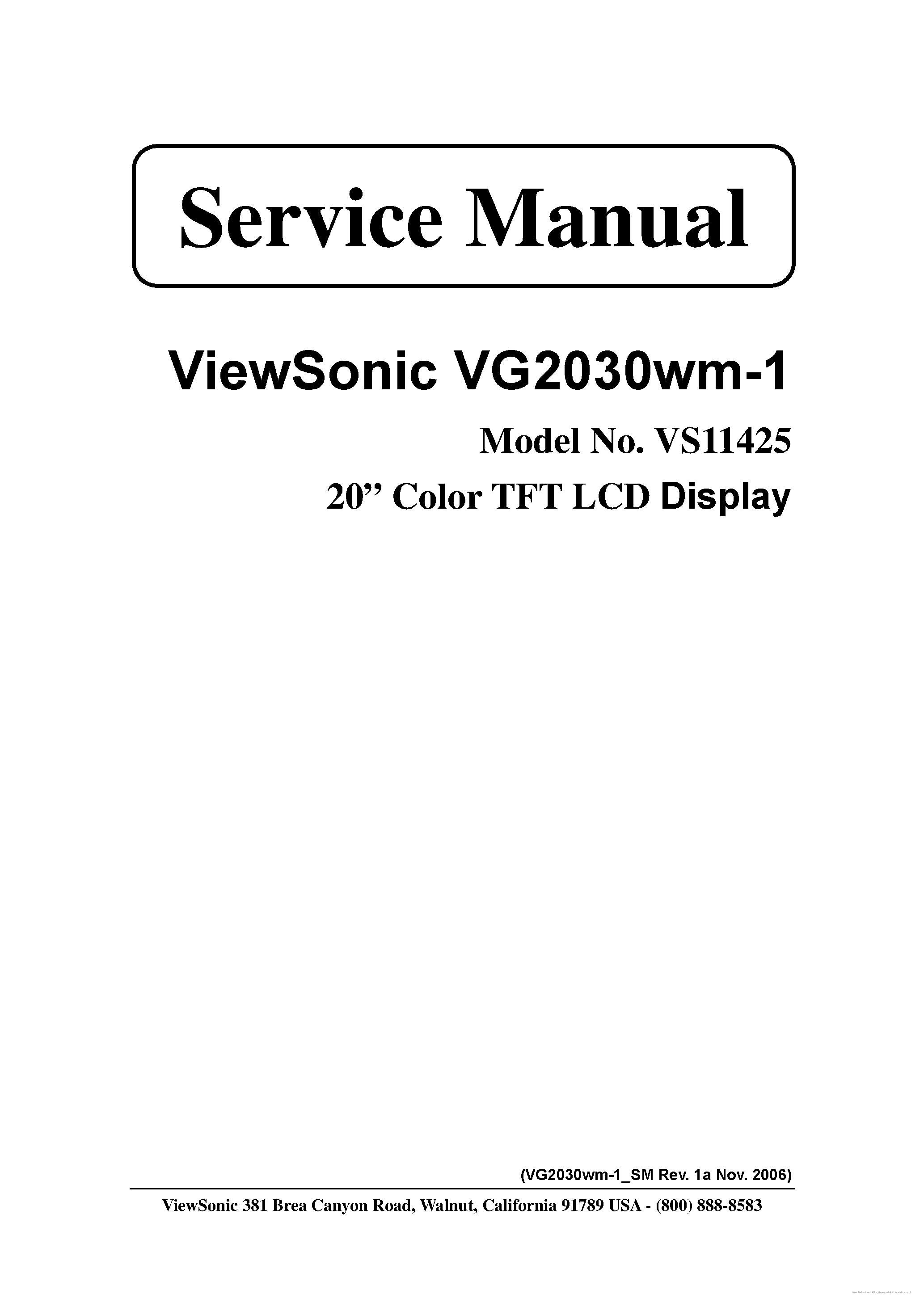 Datasheet VG2030wm-1 - page 1