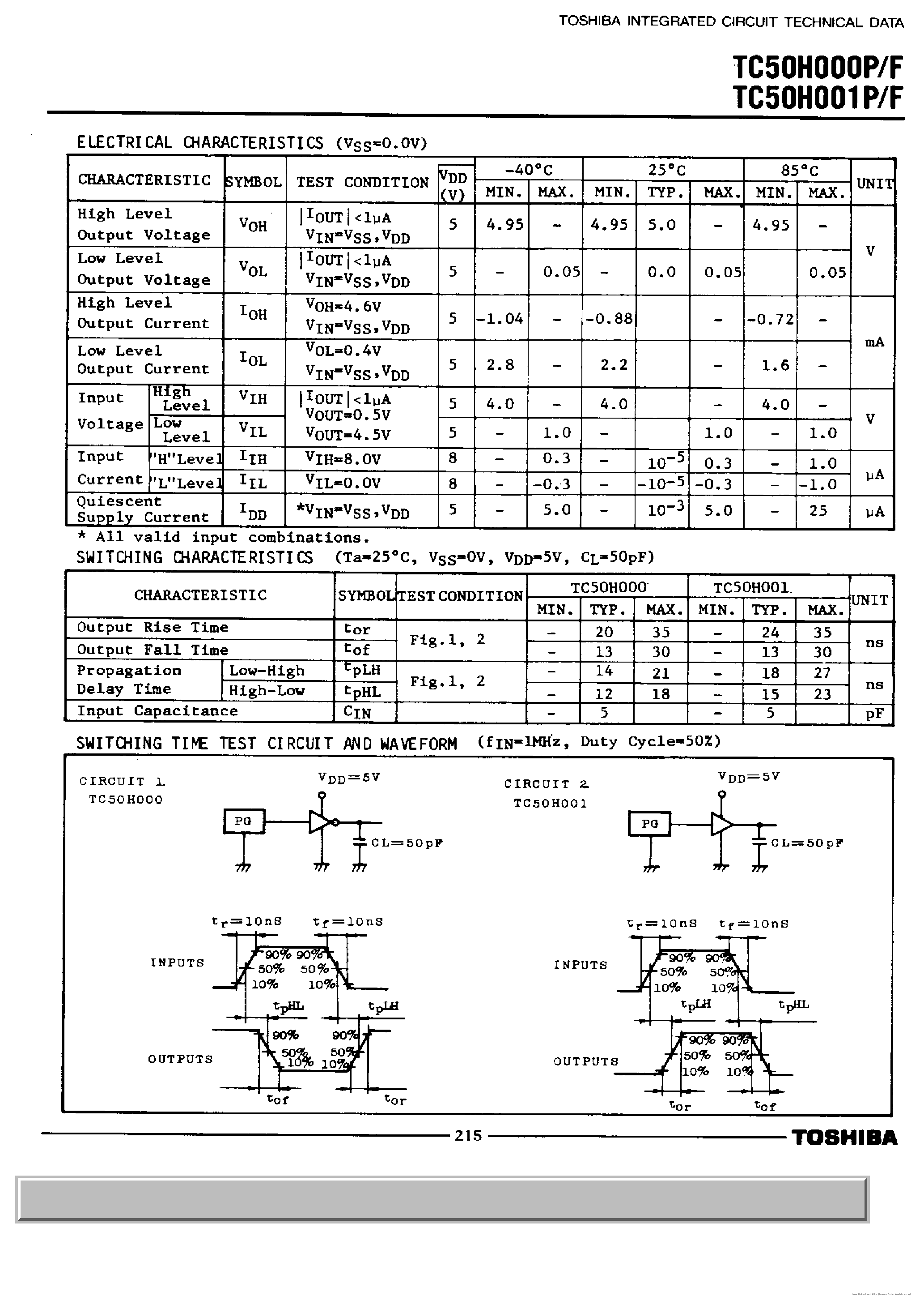 Datasheet TC50H000F page 2 Datasheet TC50H000F - page 2