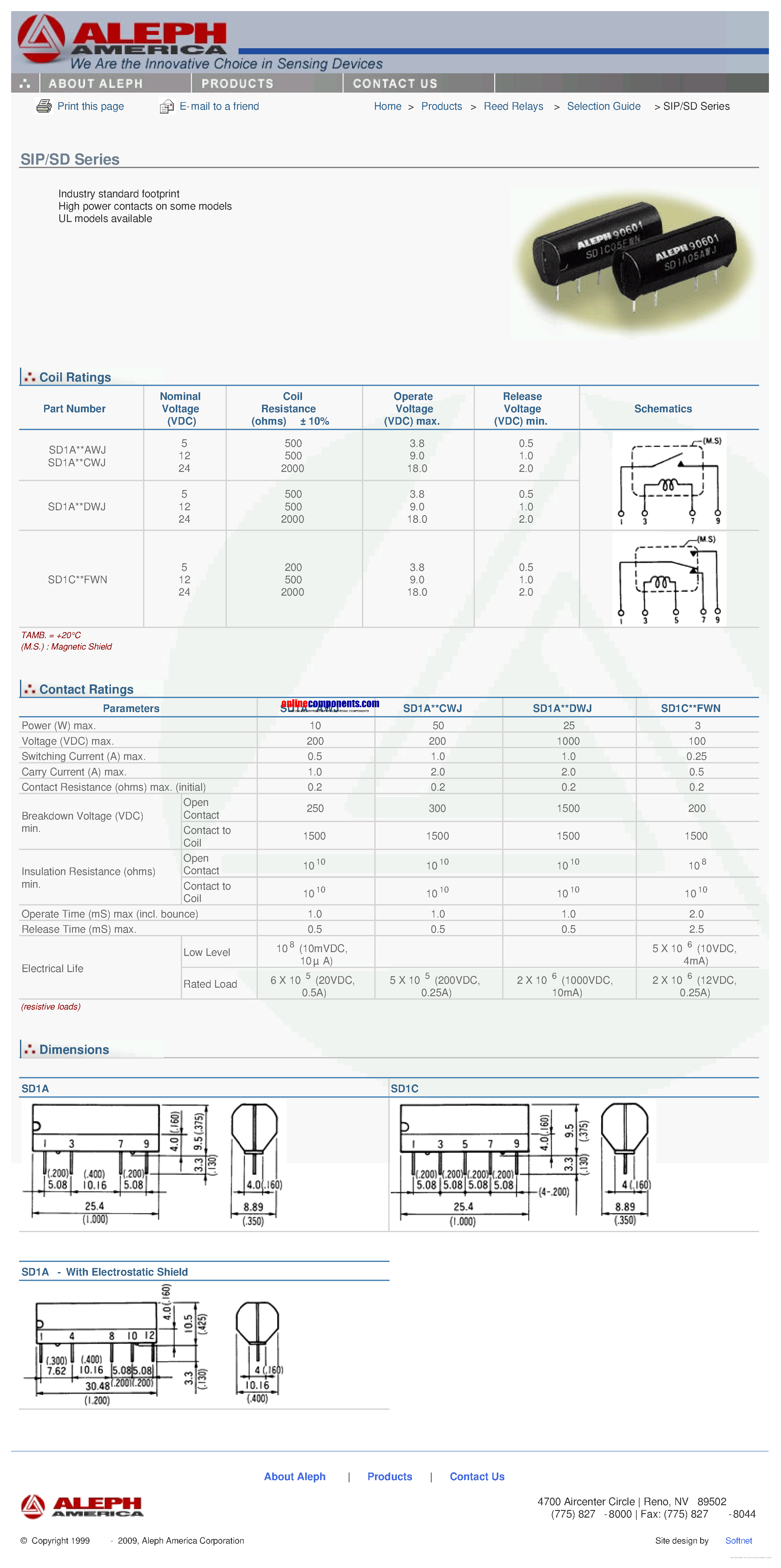 Datasheet SD1A05AWJ - page 1