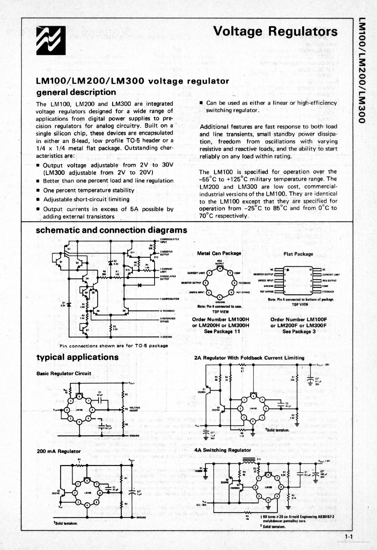 Datasheet LM100 page 1 Datasheet LM100 - page 1