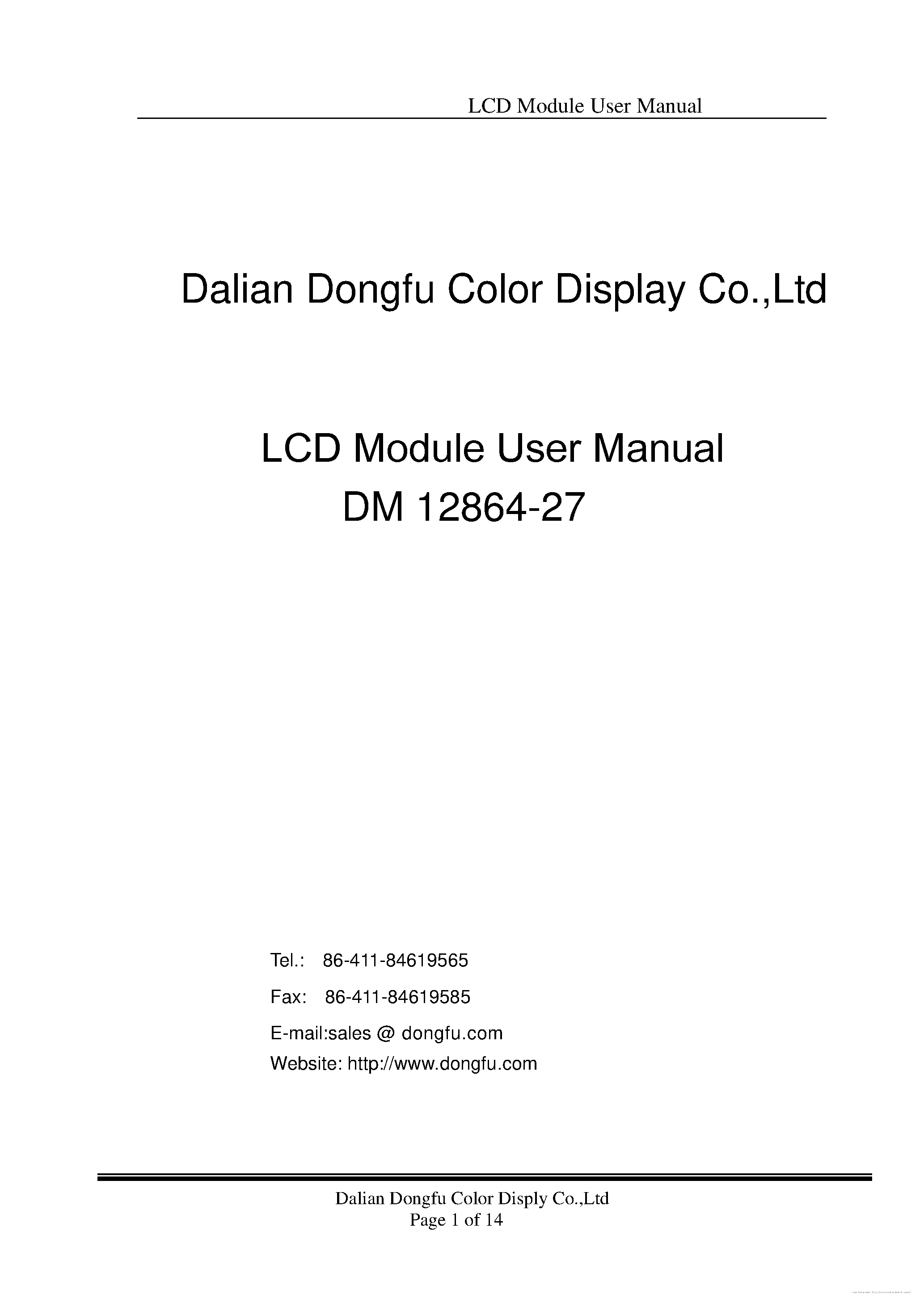Datasheet DM12864-24 - page 1