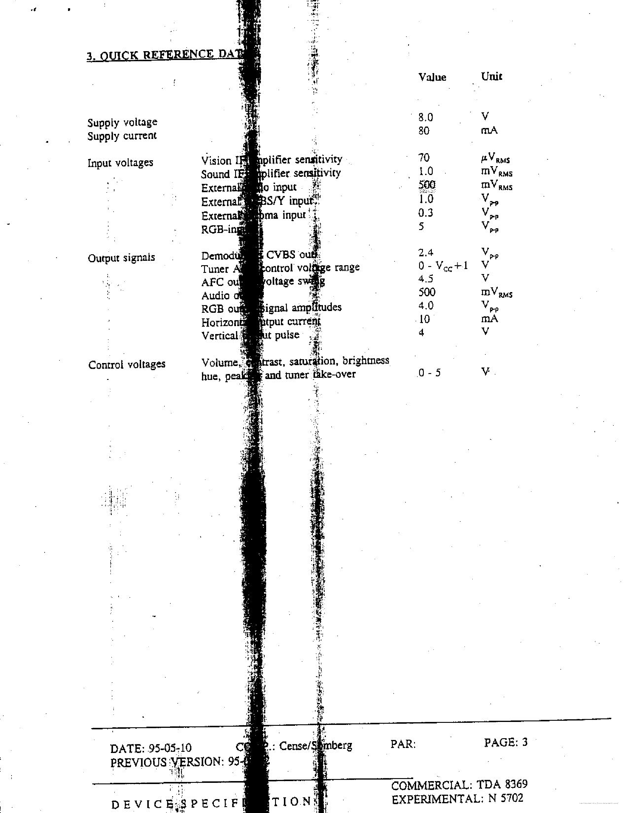 Datasheet TDA8369 page 1 Datasheet TDA8369 - page 1