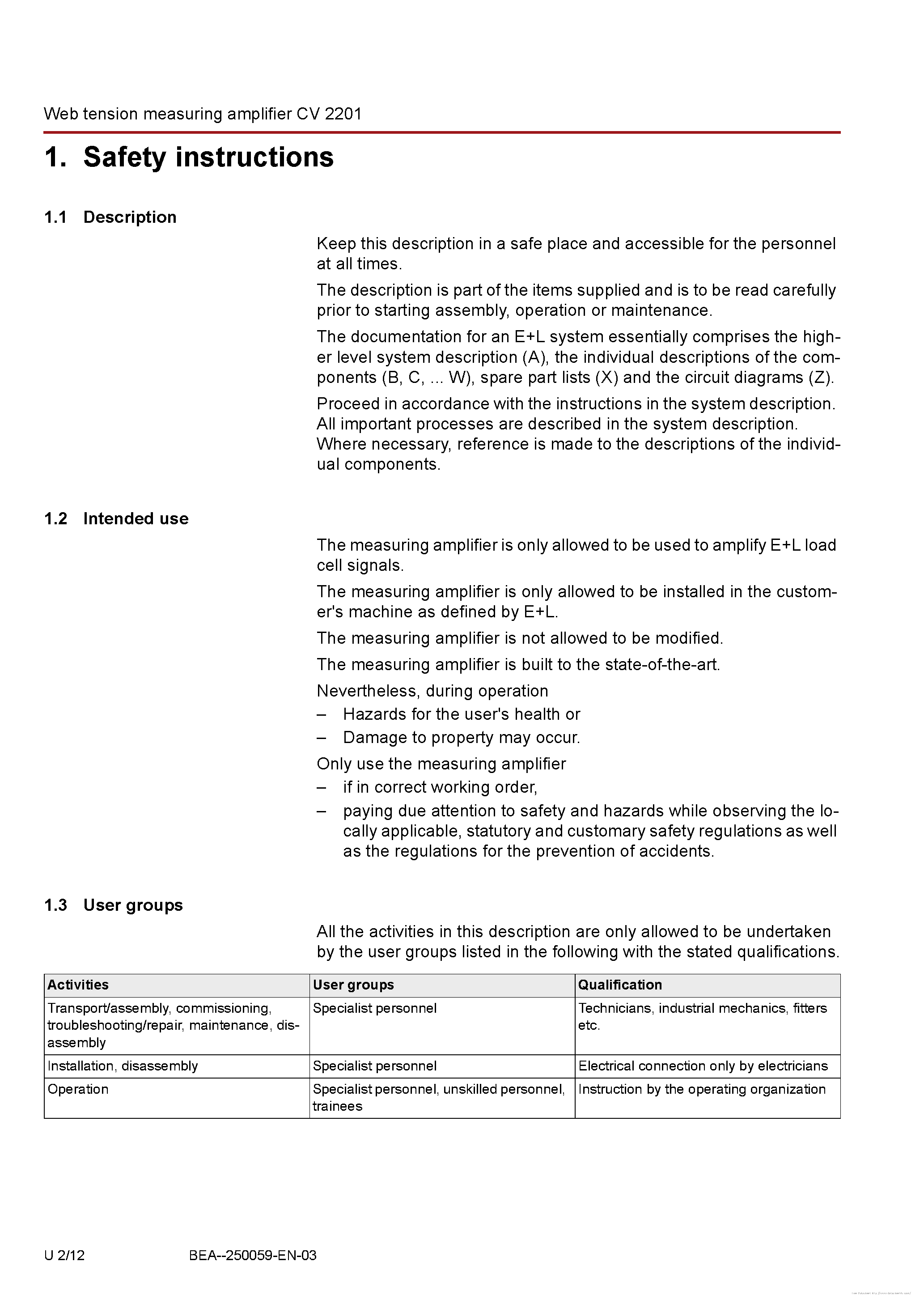 Datasheet CV2201 - page 2