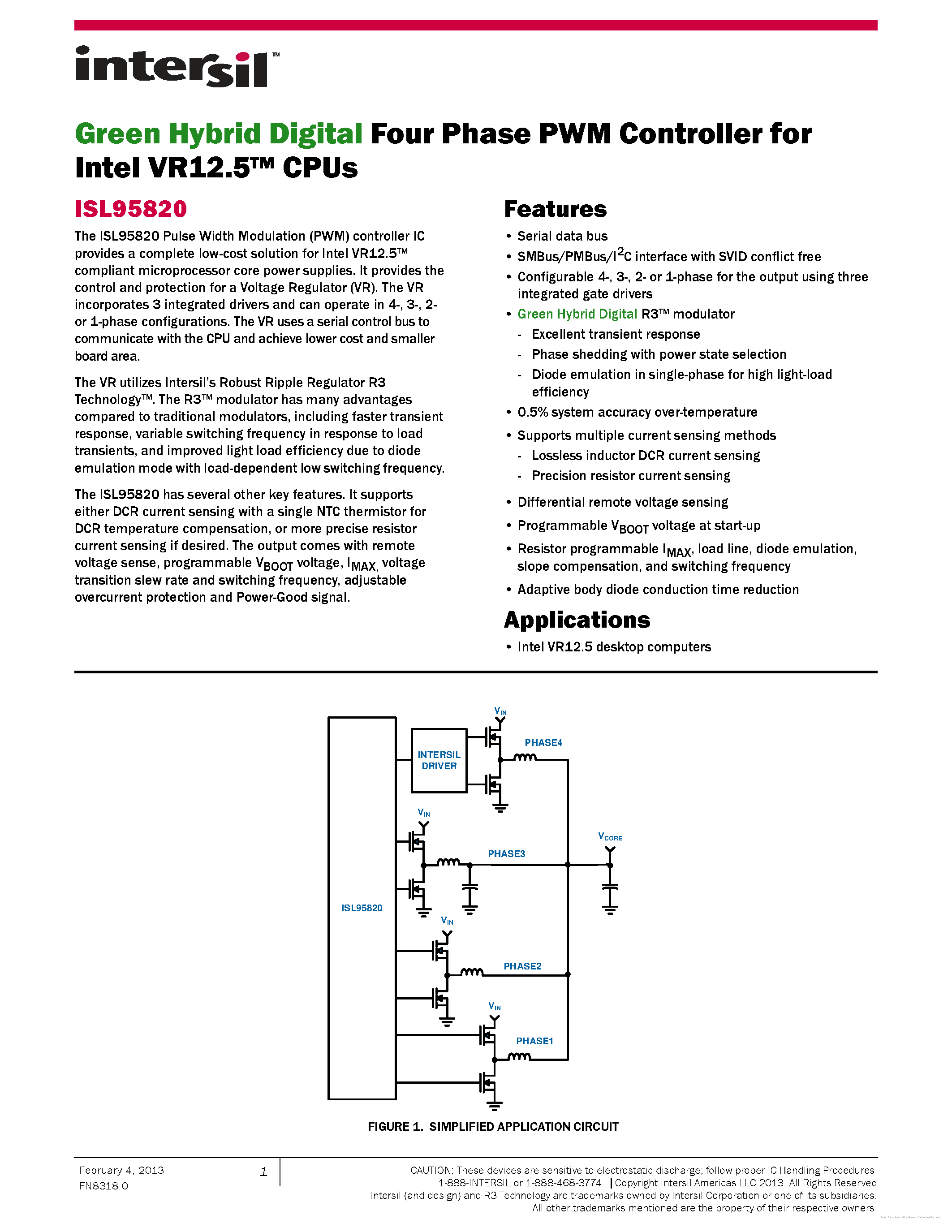 Datasheet ISL95820 - page 1