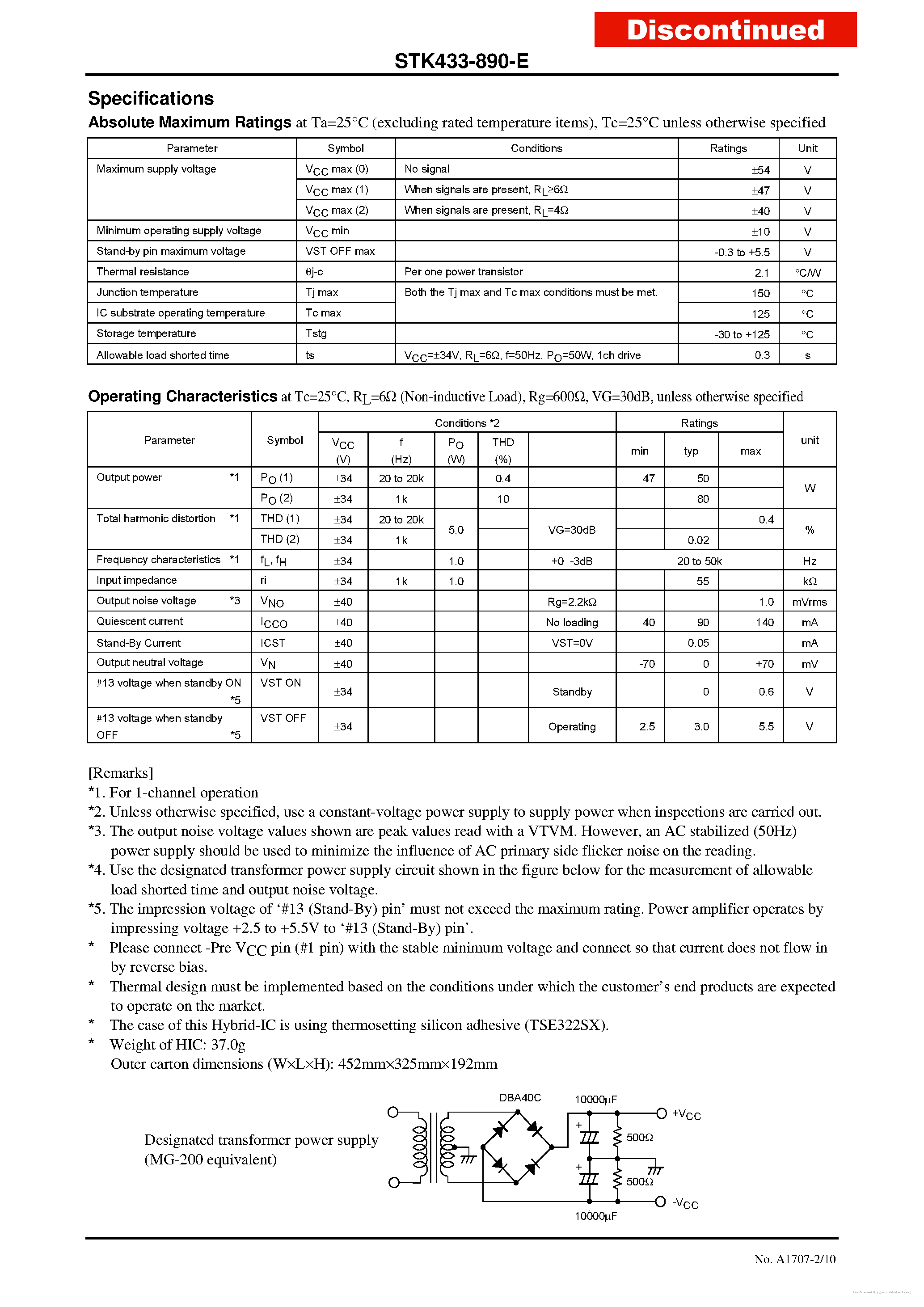 Даташит на микросхему STK433-890-E страница 2 Даташит STK433-890-E - страница 2
