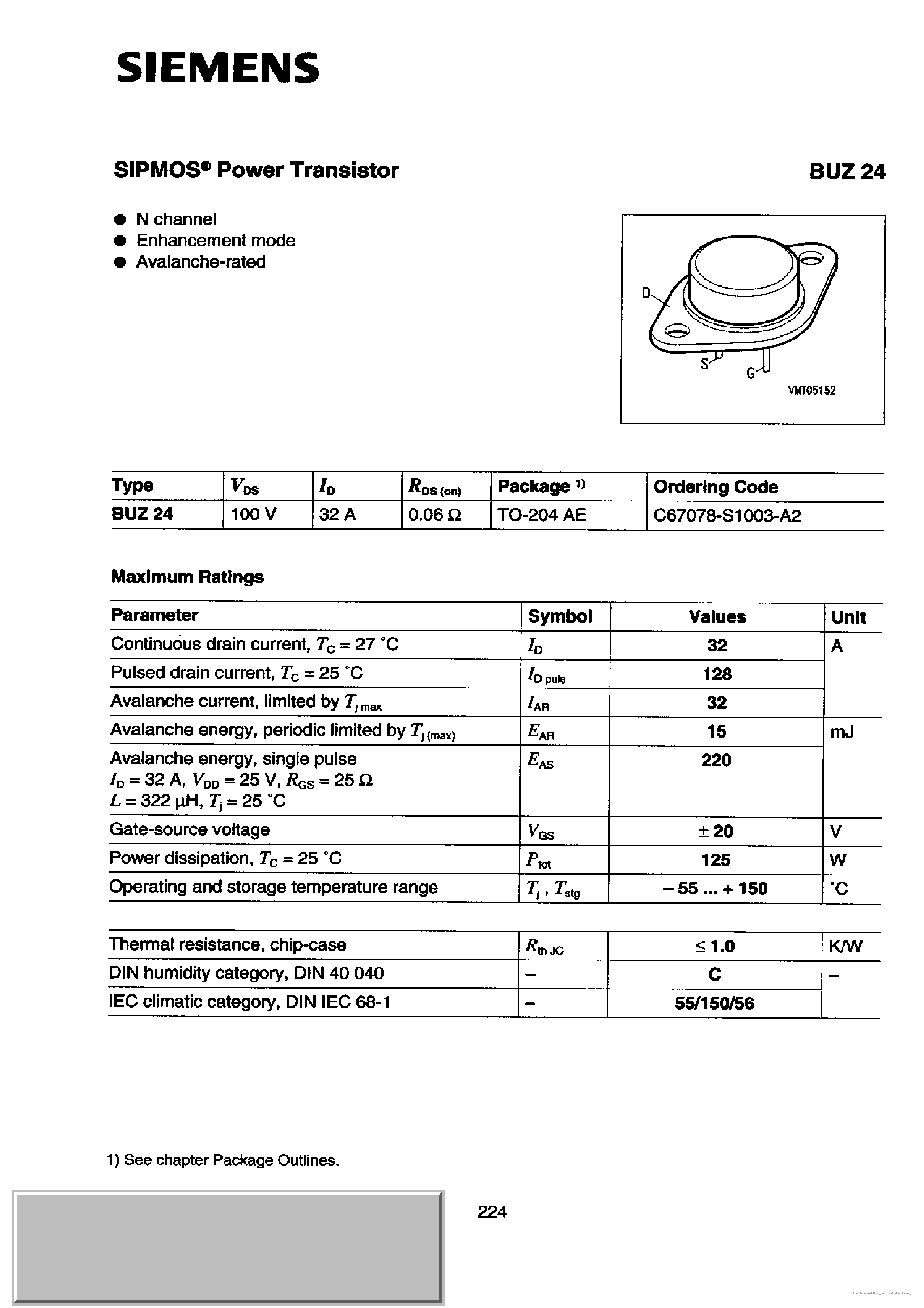 Даташит BUZ24 - страница 1