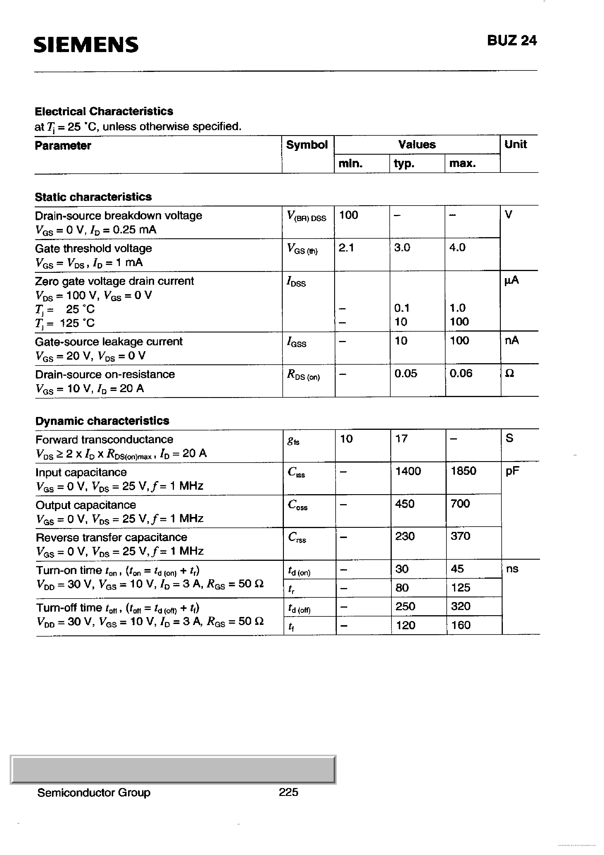 Даташит BUZ24 - страница 2