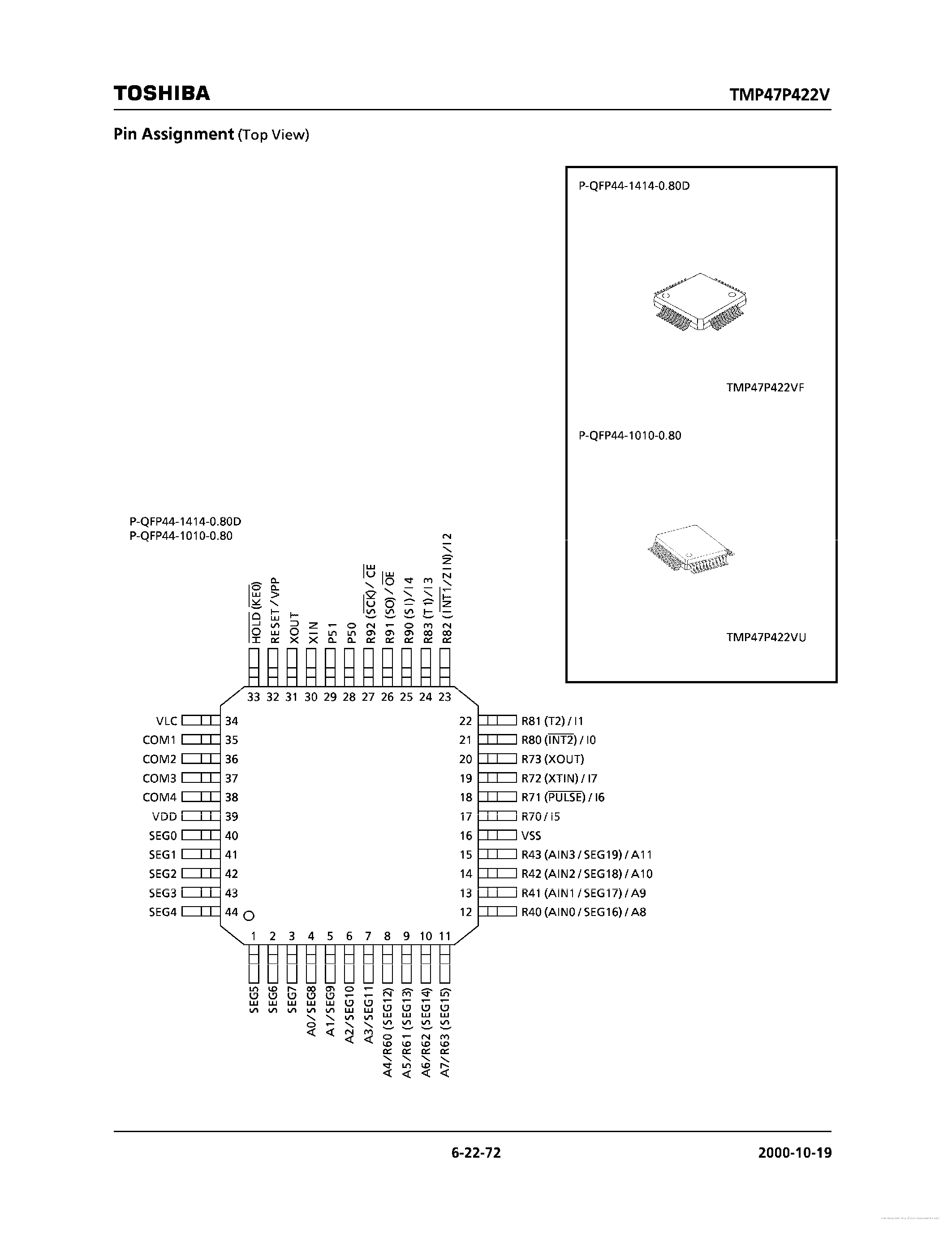 Datasheet TMP47P422V - page 2