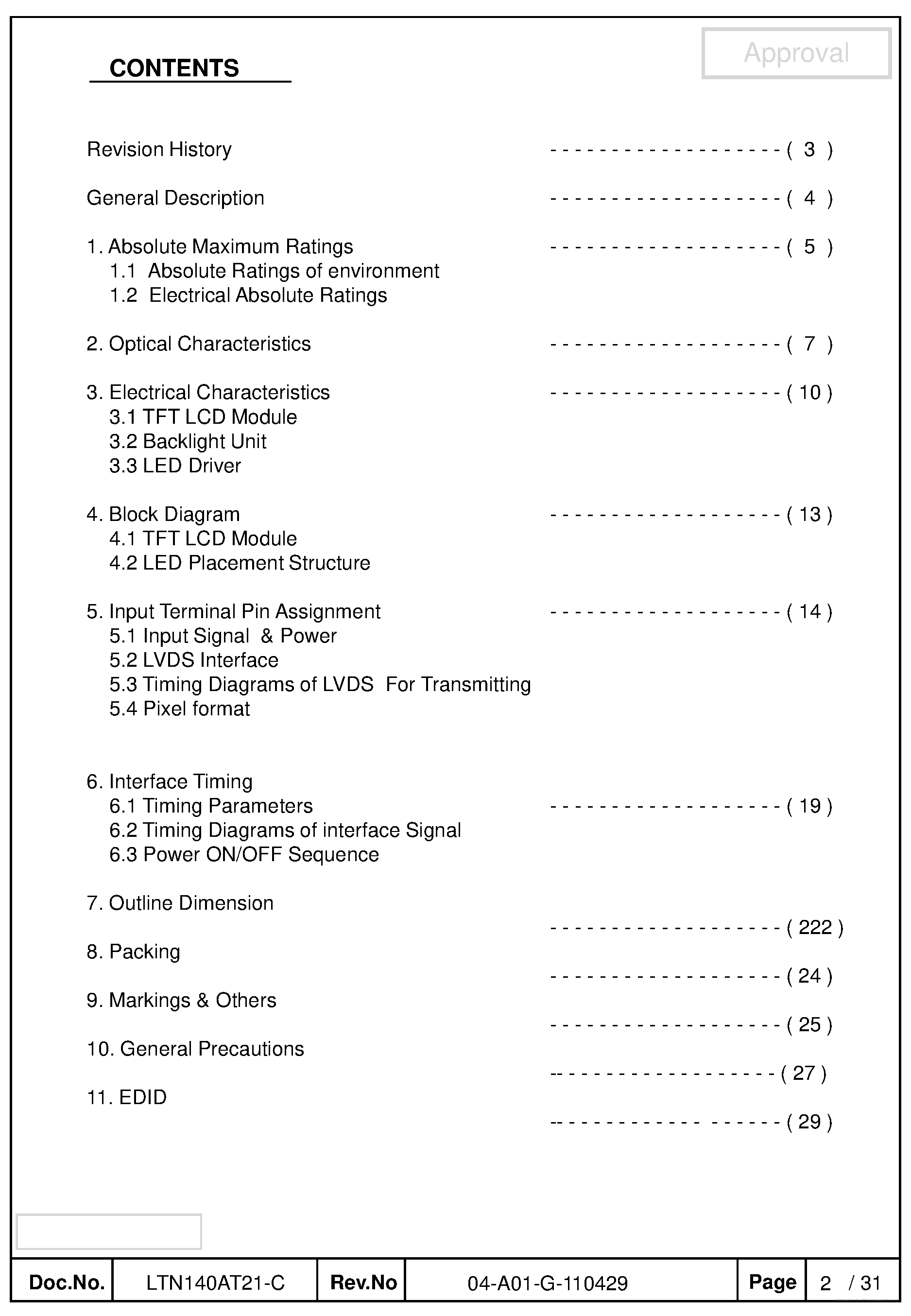 Даташит LTN140AT21-C - страница 2