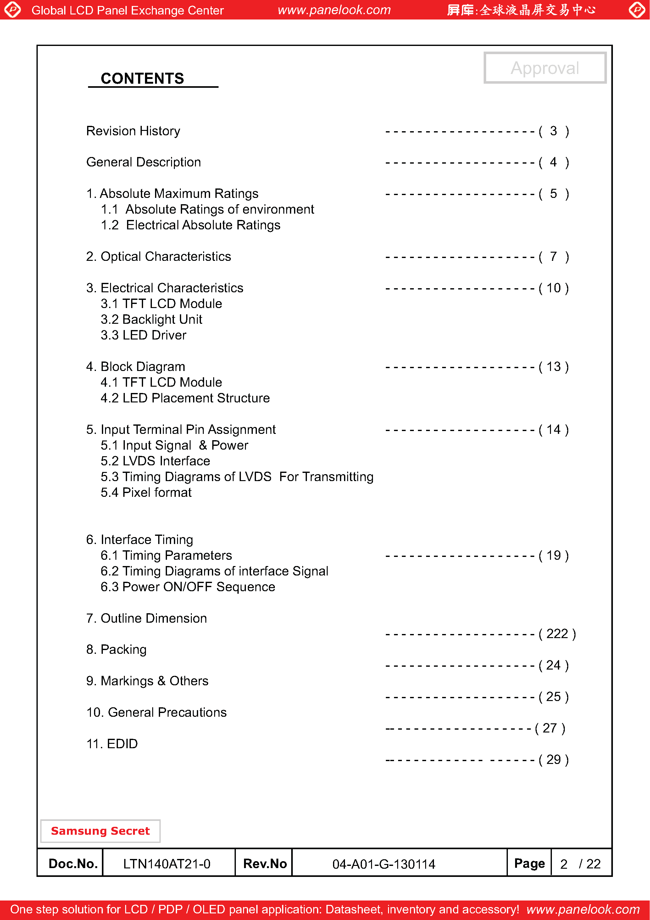 Datasheet LTN140AT21-0 - page 2