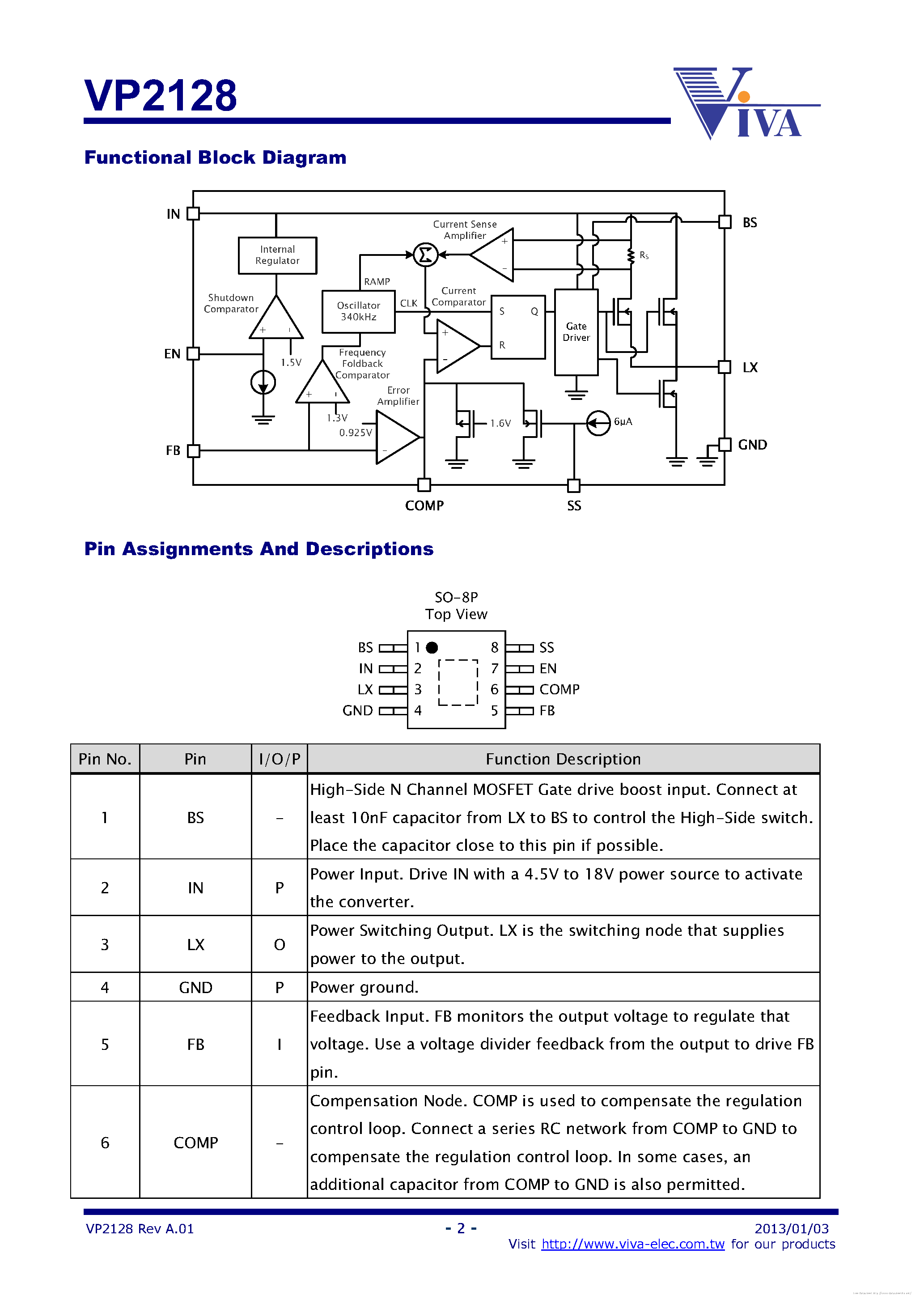Даташит на микросхему VP2128 страница 2 Даташит VP2128 - страница 2