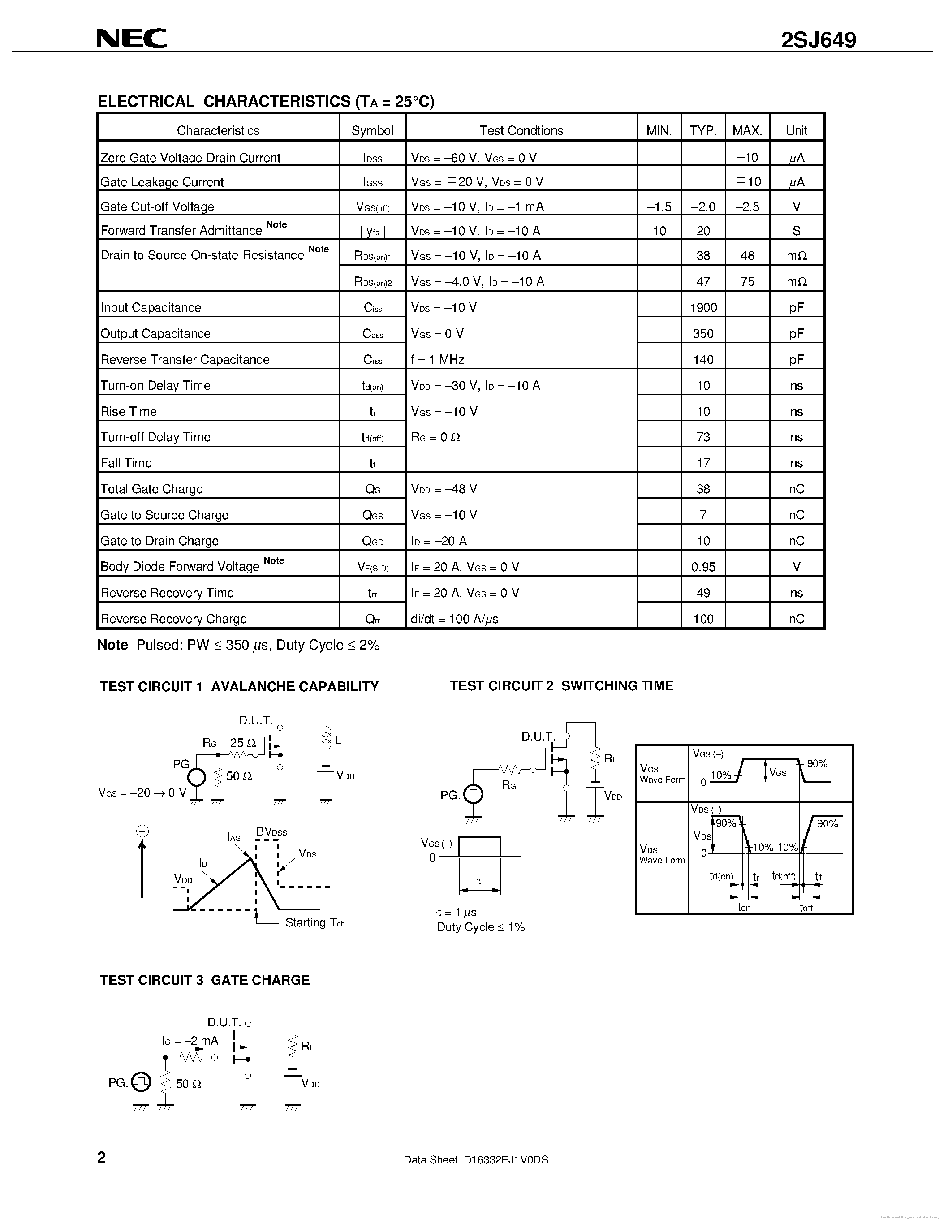 Datasheet J649 - page 2