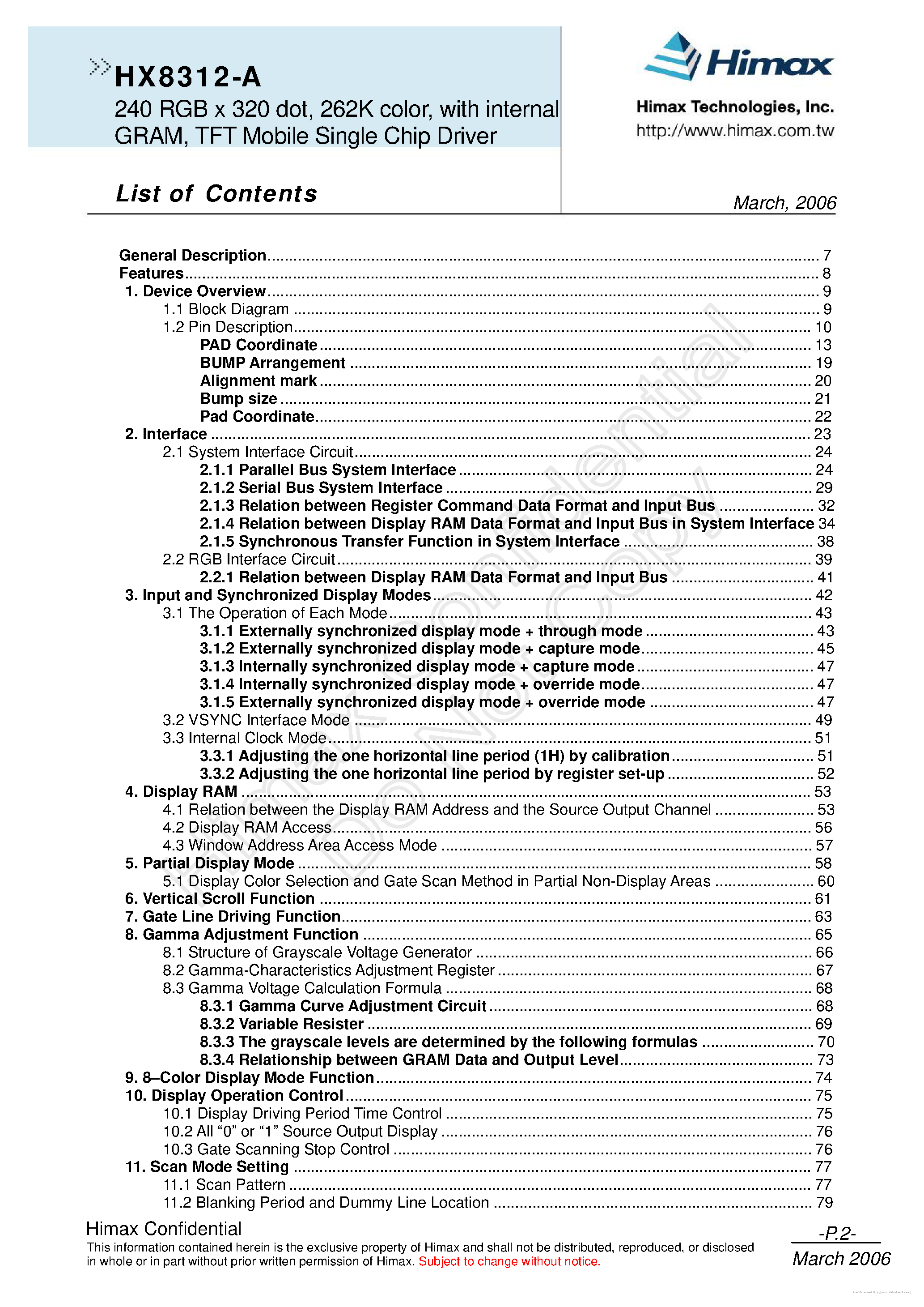 Datasheet HX8312-A - page 2