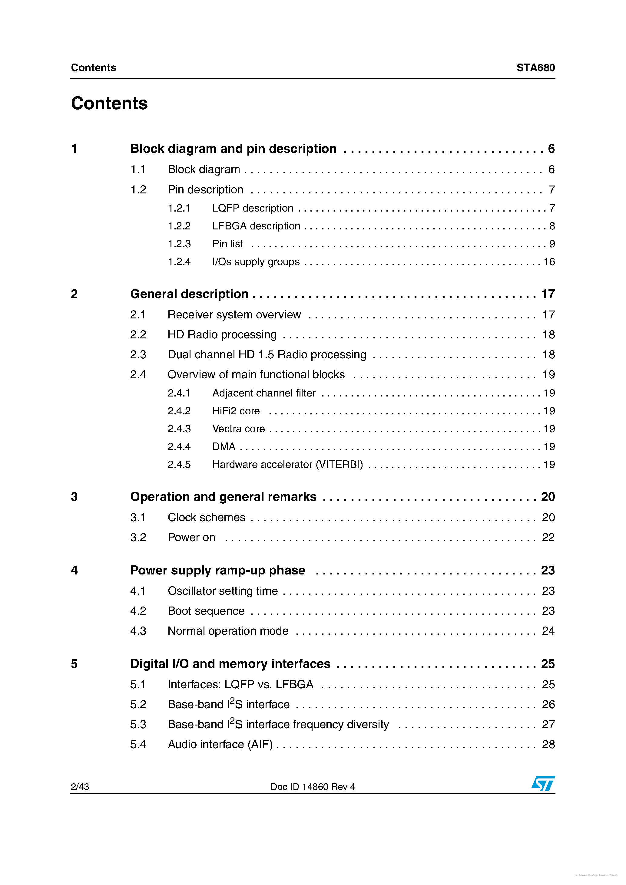 Datasheet STA680 page 2 Datasheet STA680 - page 2