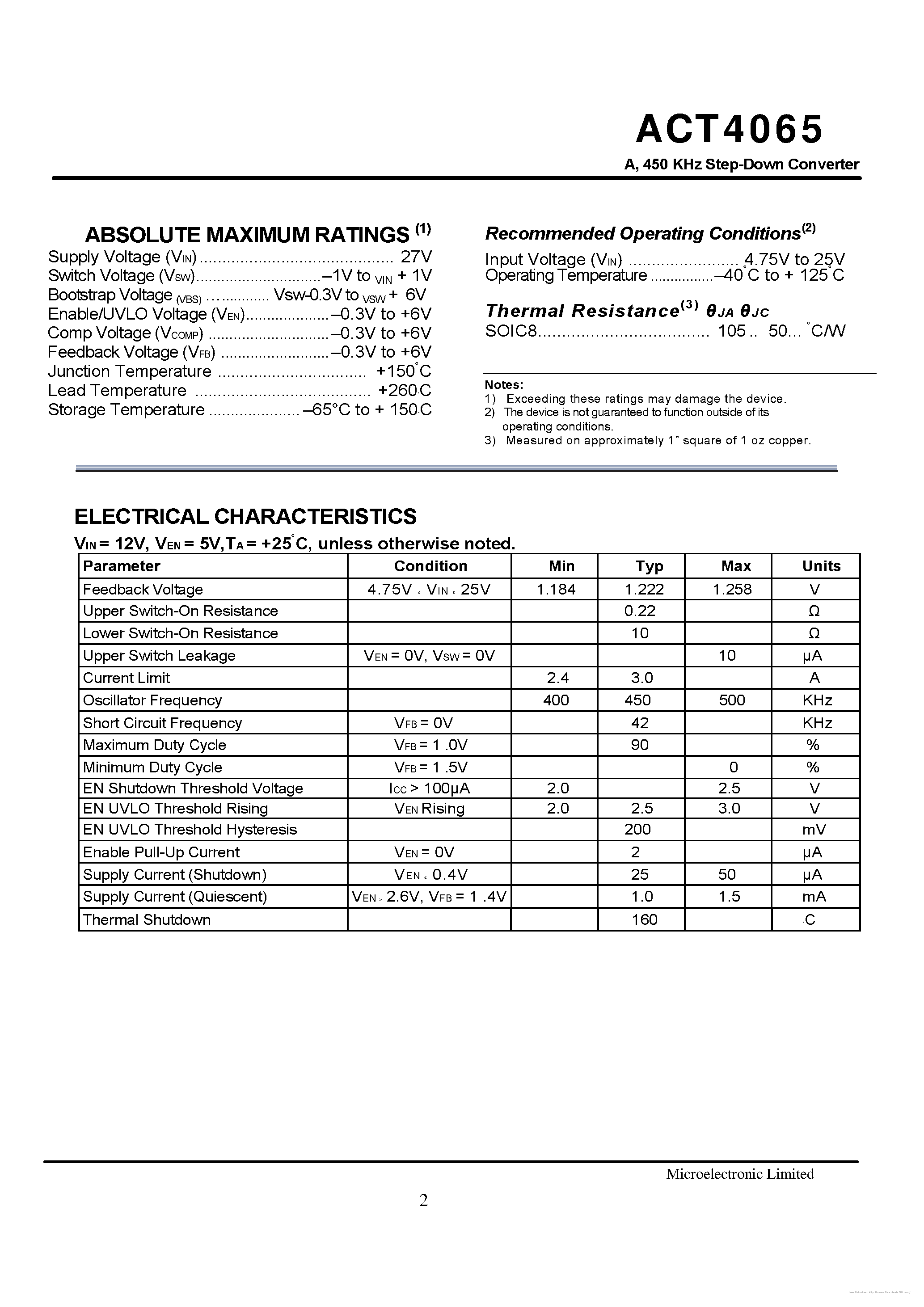 Даташит ACT4065 - страница 2