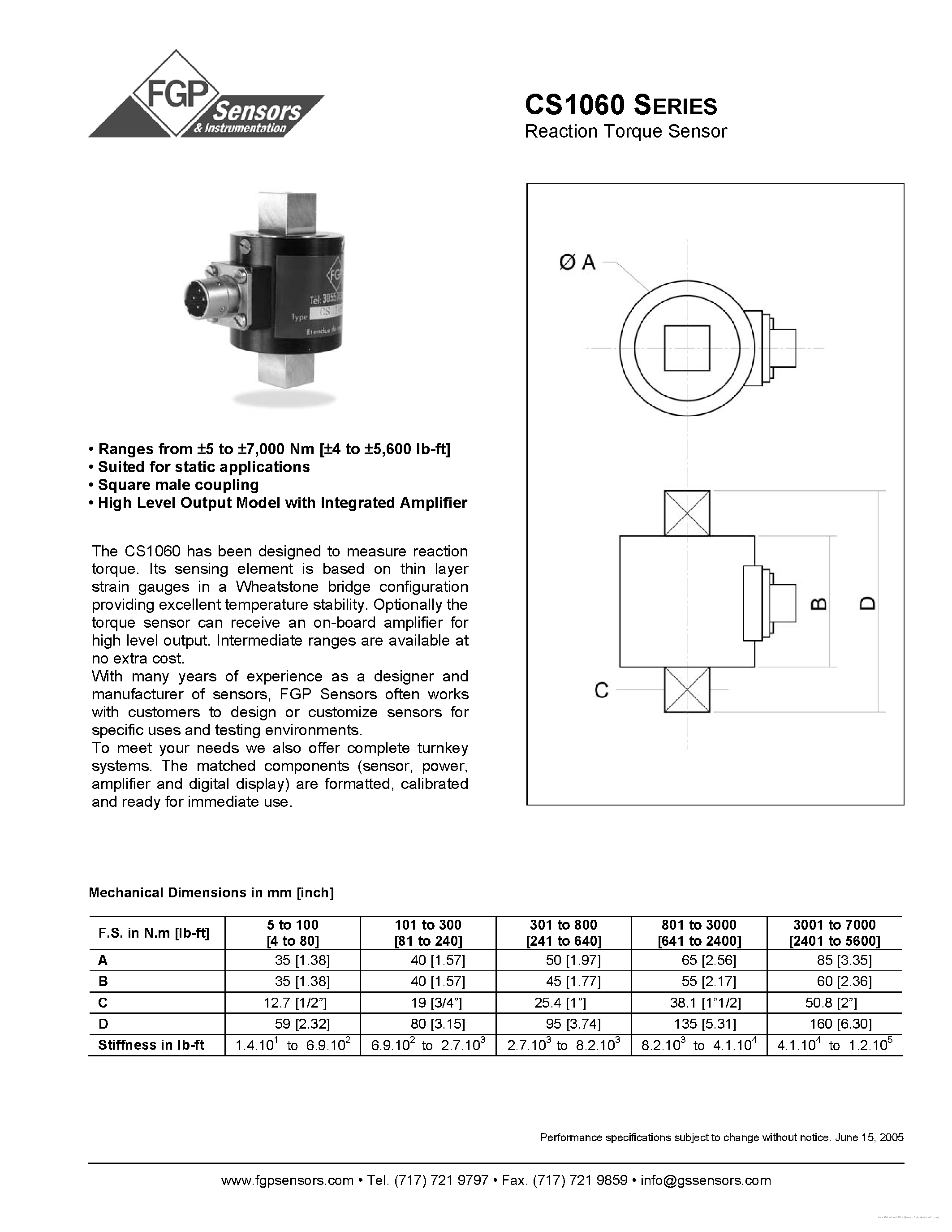 Datasheet CS1060 page 1 Datasheet CS1060 - page 1