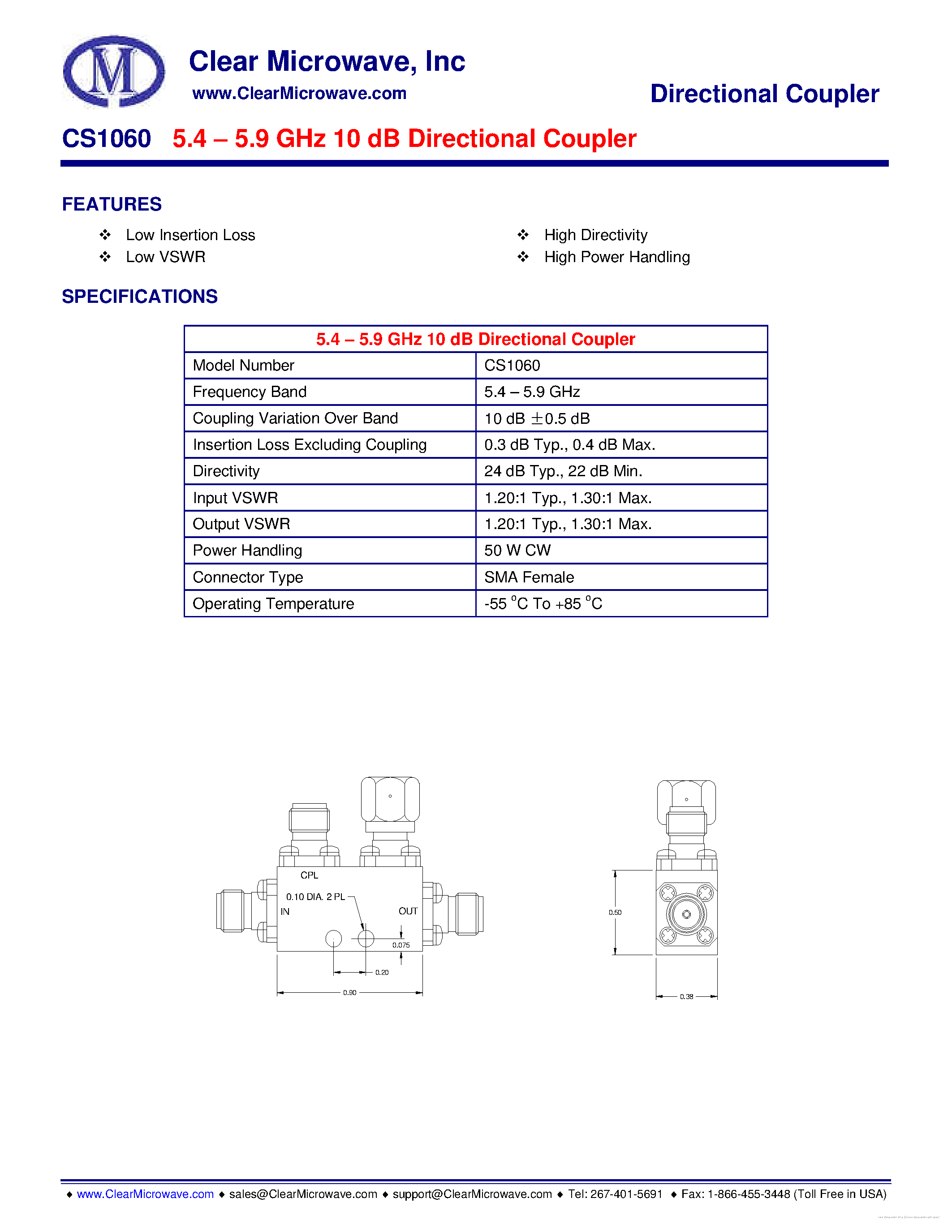 Datasheet CS1060 page 1 Datasheet CS1060 - page 1