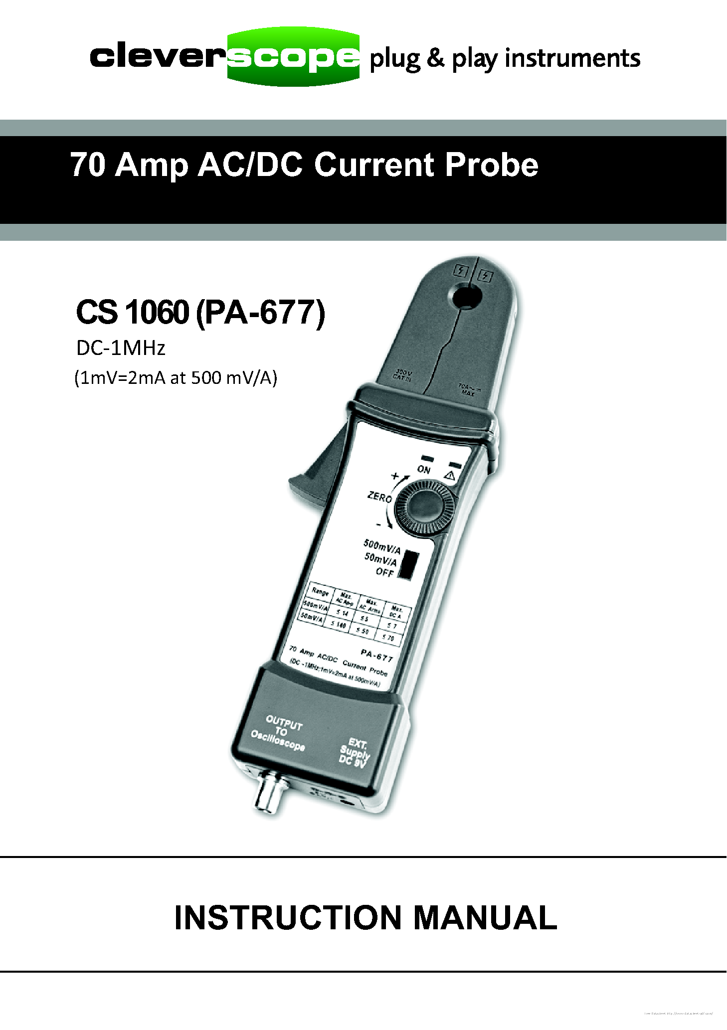 Datasheet CS1060 page 1 Datasheet CS1060 - page 1